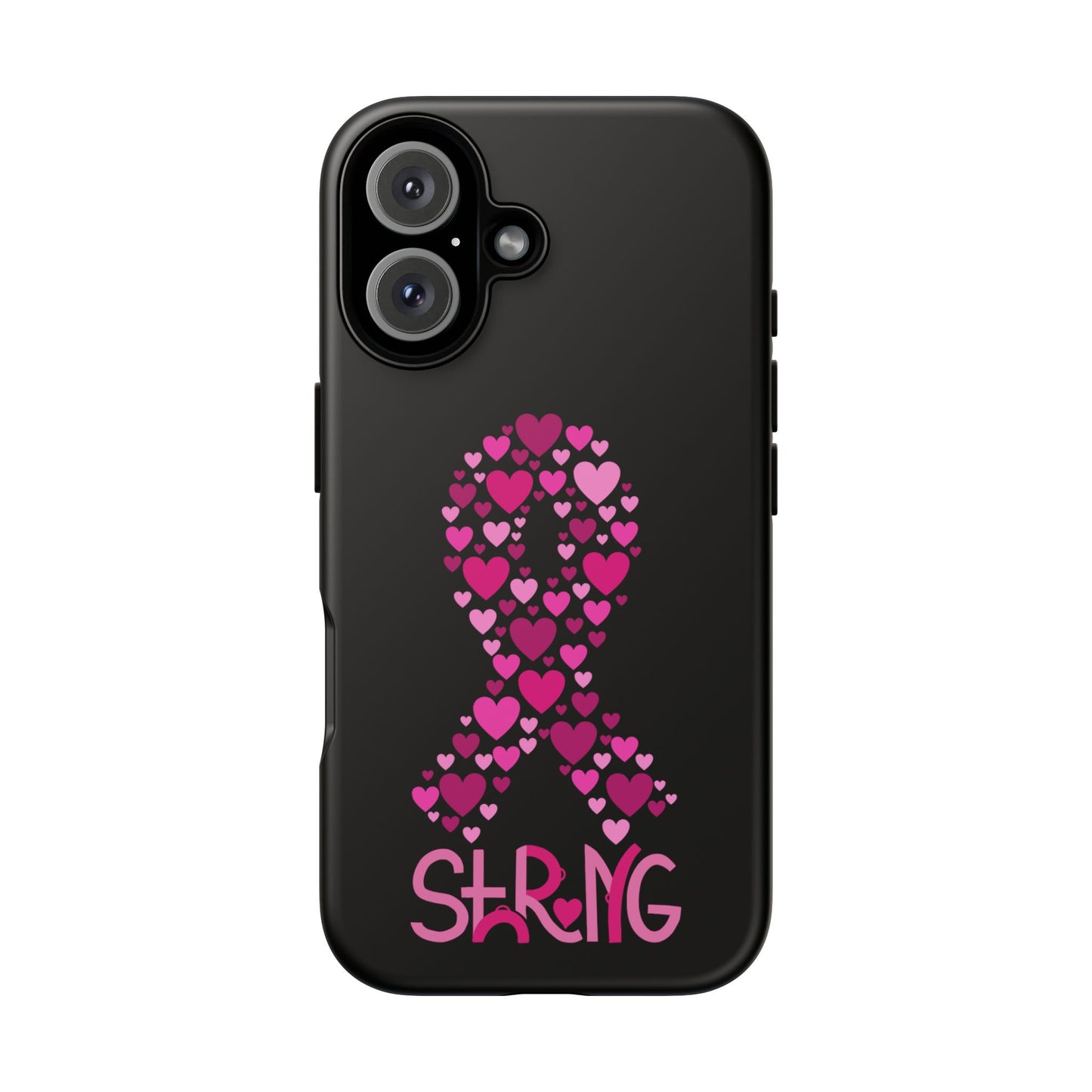 Pink Ribbon Phone Case - Strong Heart Design, Cancer Awareness, Gift for Supporters for IPhone