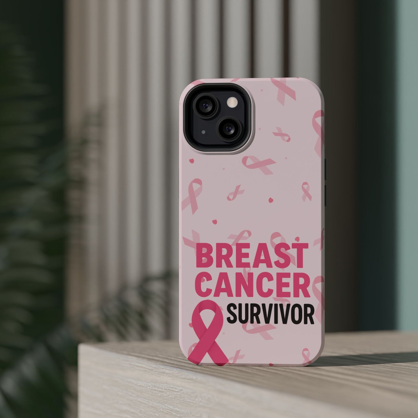 Breast Cancer Survivor Magnetic Phone Case, Impact-Resistant, Pink Ribbon for Iphone