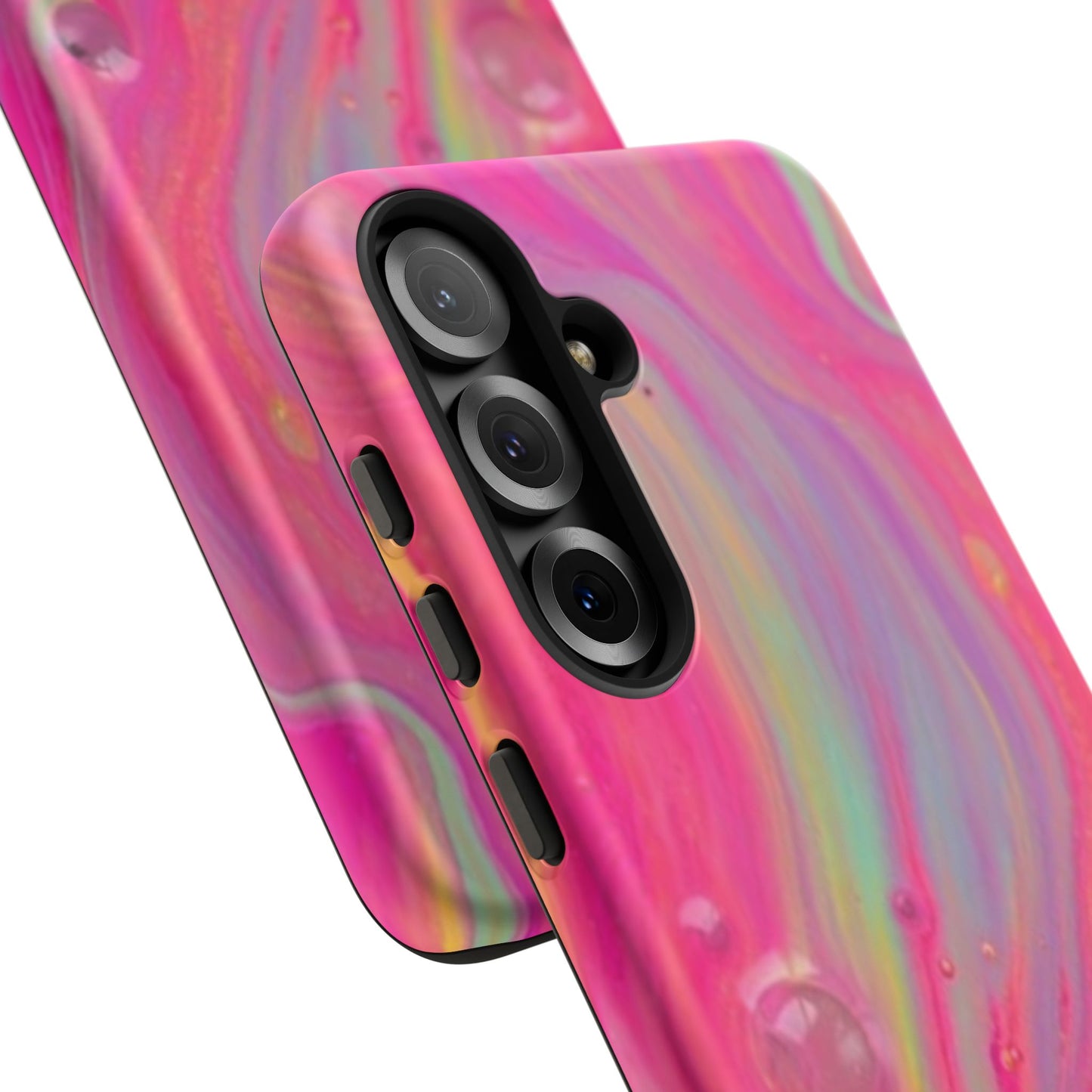 Pink Trendy Futuristic Tough Phone Case with Colorful Abstract Design for Samsung