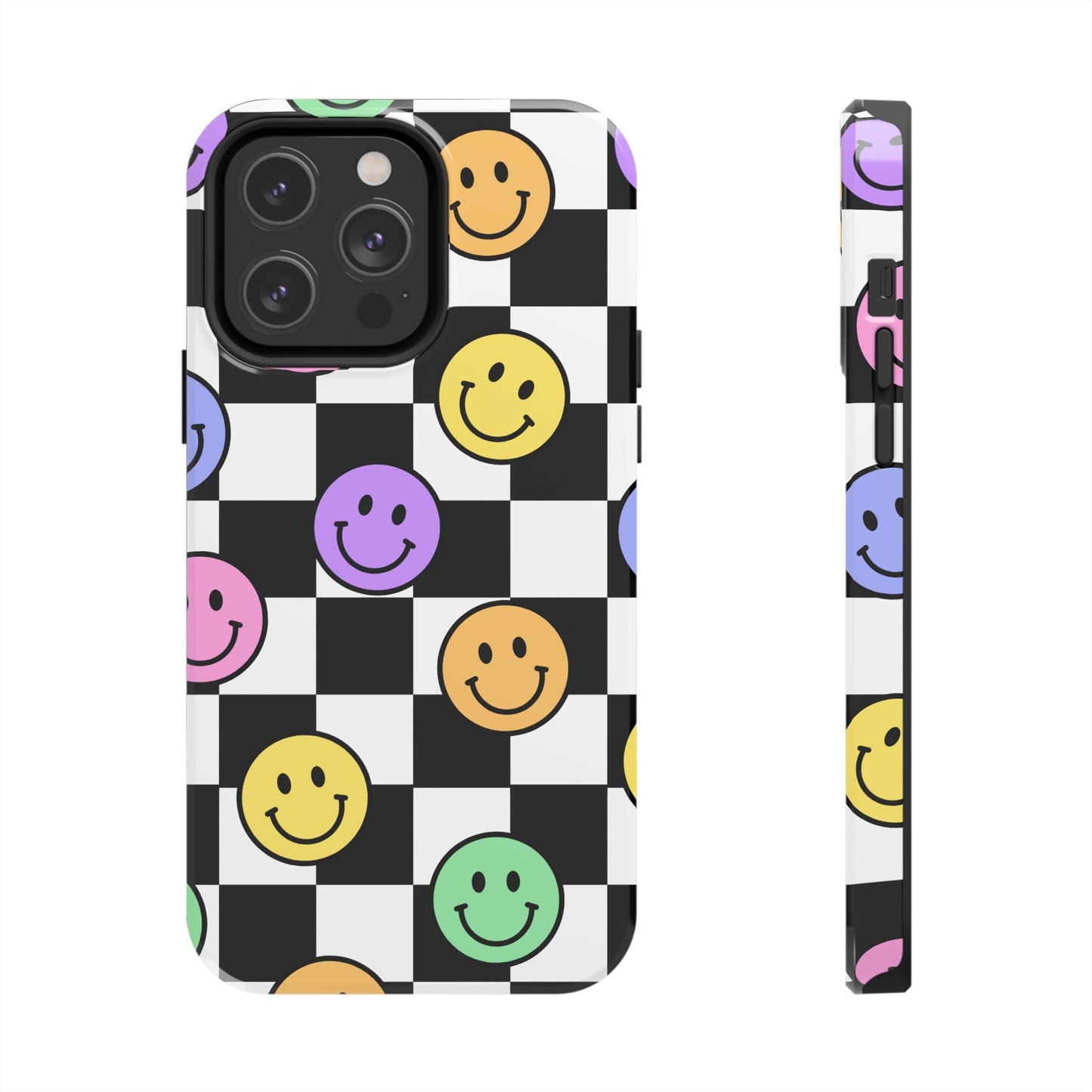 Colorful Smiley Face Phone Case, Durable Phone Cover, Fun Tech Accessories, Great for Gifts, Birthday, Holiday