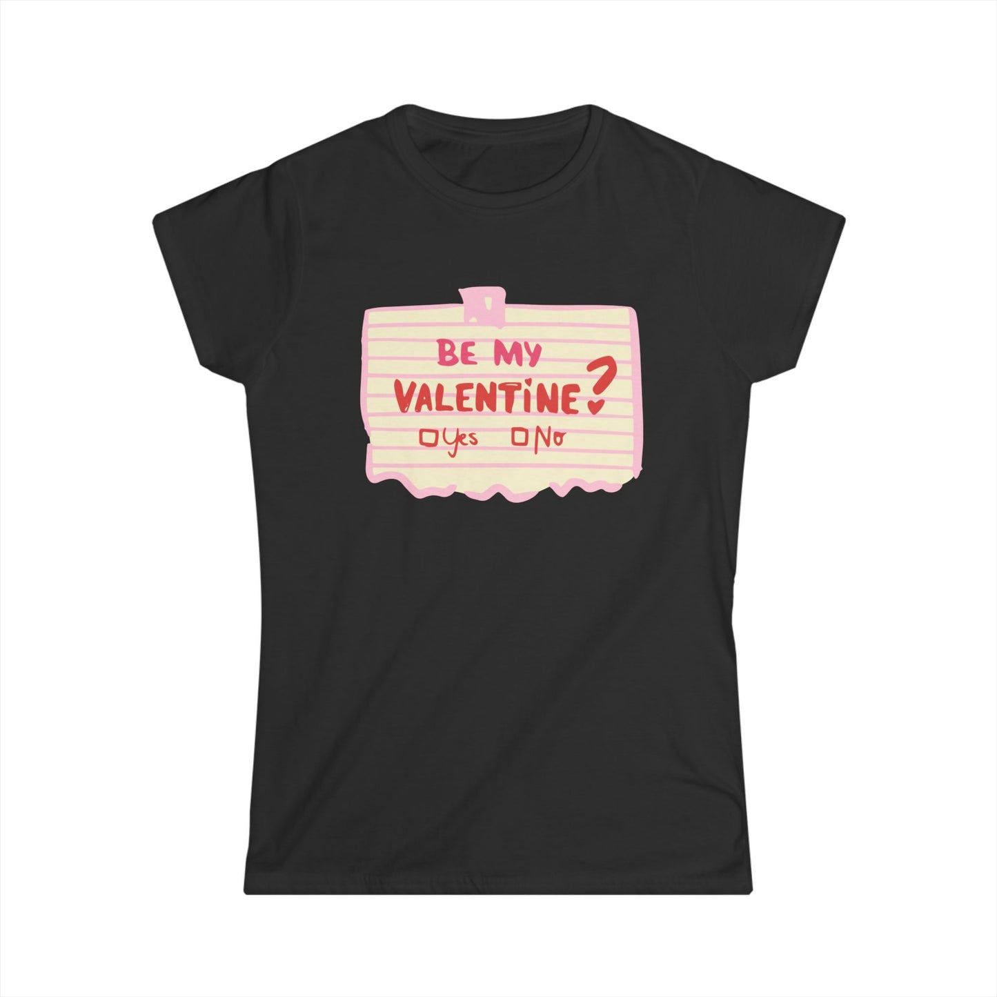 Valentine's Day Women's Softstyle Tee - 'Yes or No' Heart T-Shirt