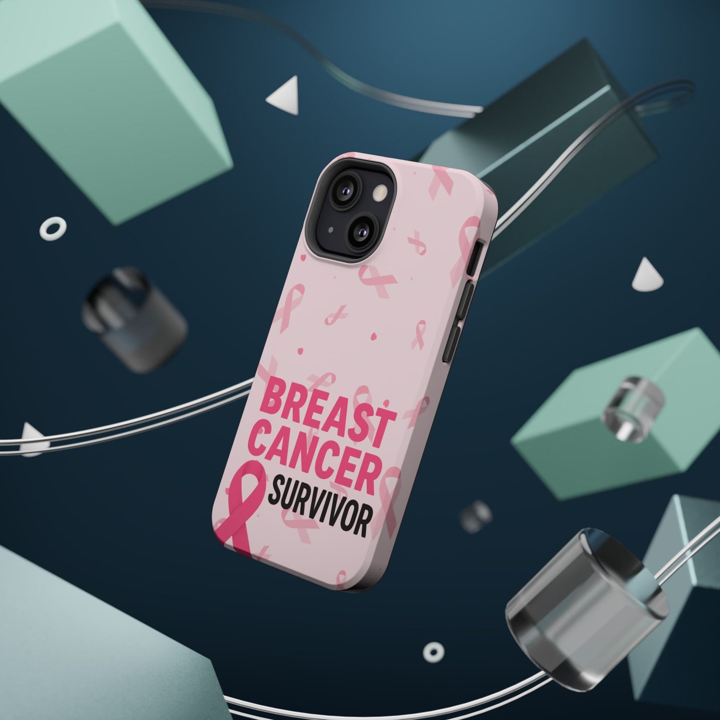 Breast Cancer Survivor Magnetic Phone Case, Impact-Resistant, Pink Ribbon for Iphone