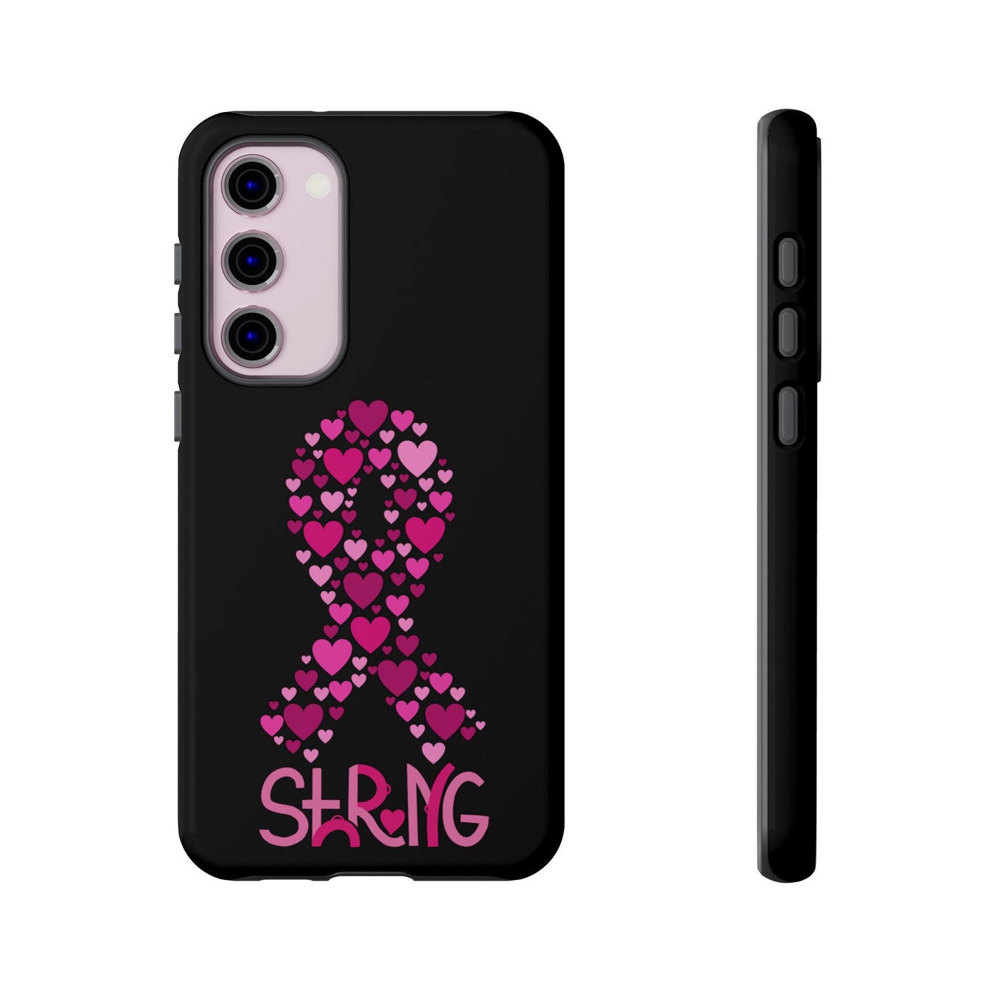 Pink Ribbon Phone Case - Strong Heart Design, Cancer Awareness, Gift for Supporters for Samsung