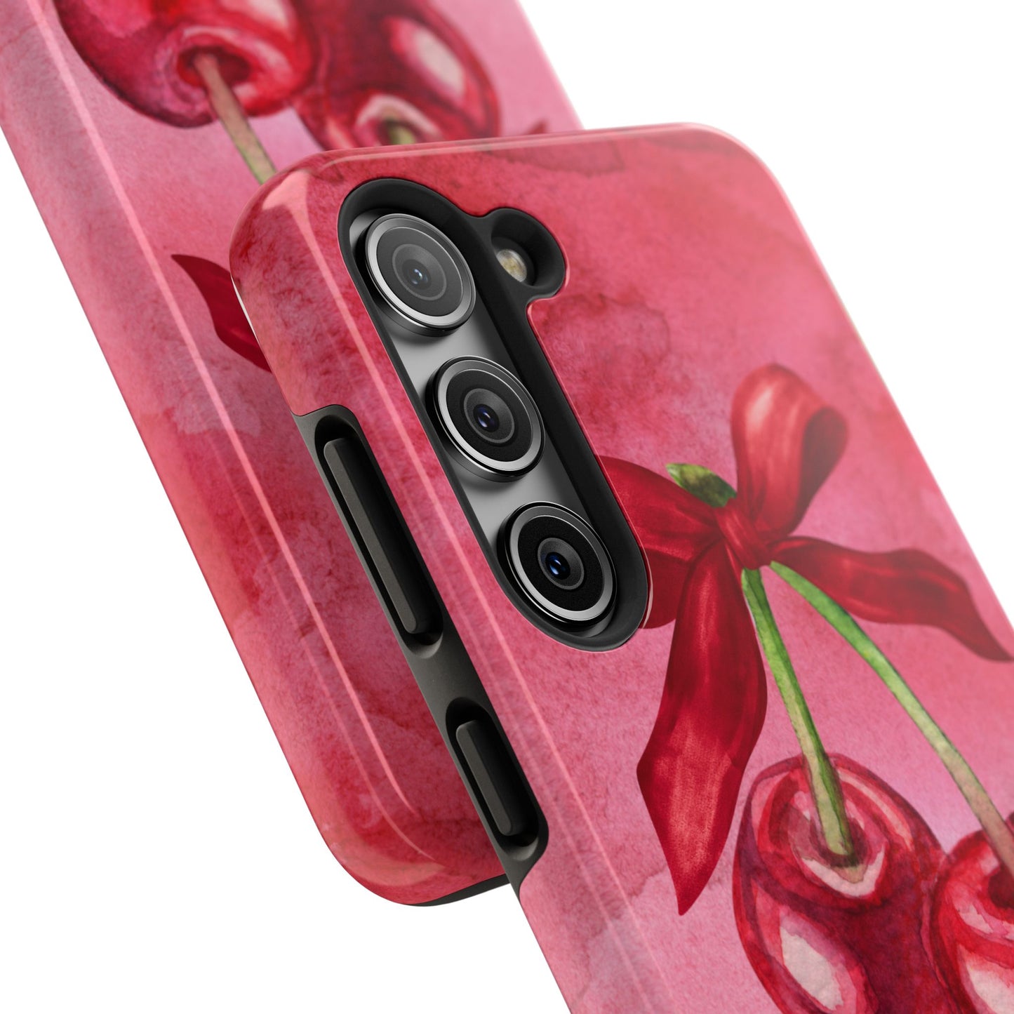 Red Watercolor Cherry and Bow Phone Case