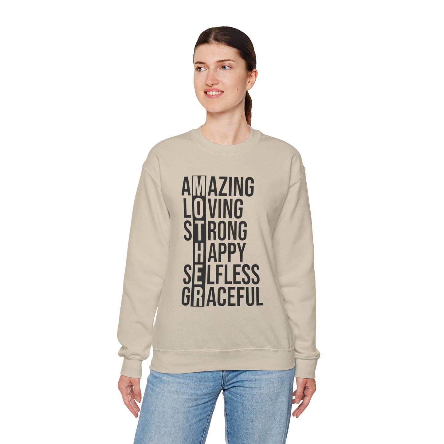 Inspirational Unisex Sweatshirt - Amazing Loving Strong Happy Selfless Graceful MOTHER