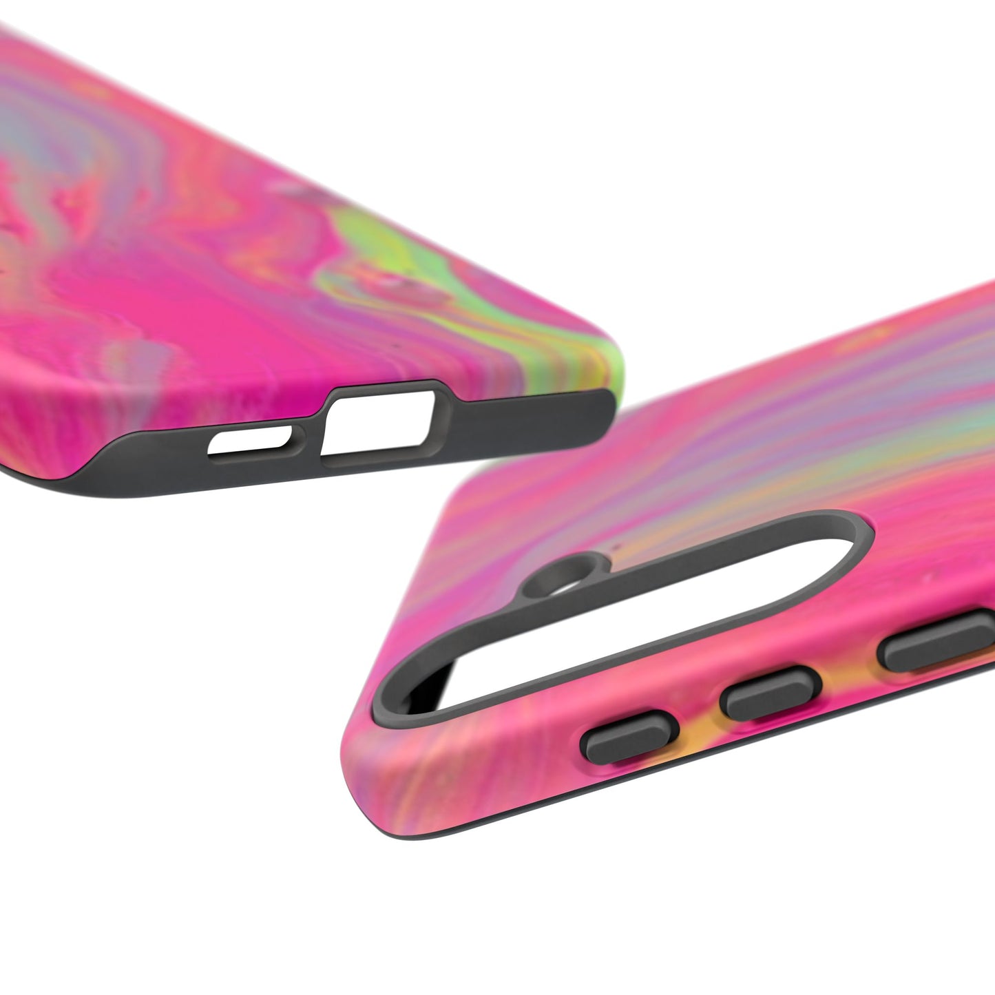Pink Trendy Futuristic Tough Phone Case with Colorful Abstract Design for Samsung