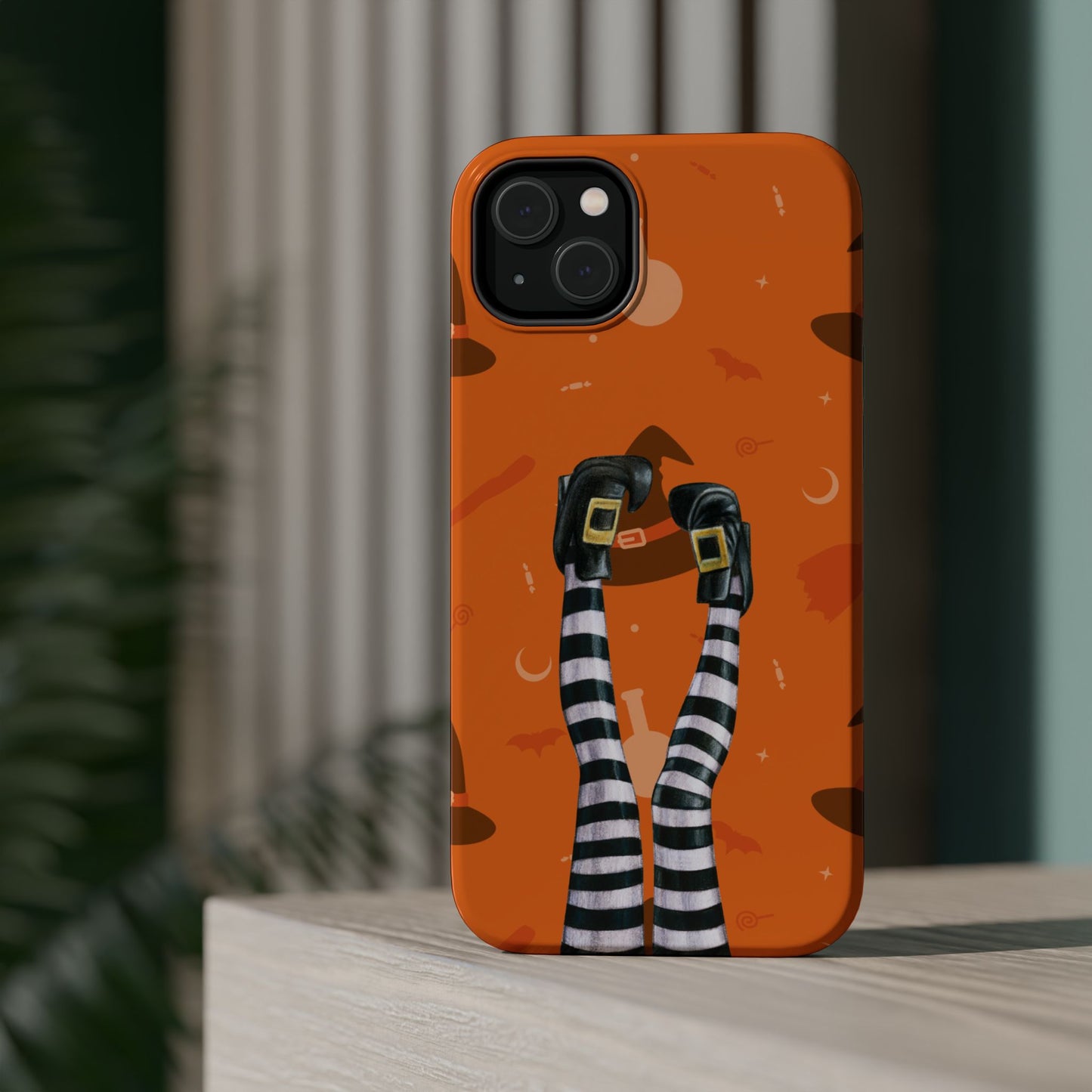 Halloween Magnetic Phone Case, Spooky Design, Witch Legs for Iphone