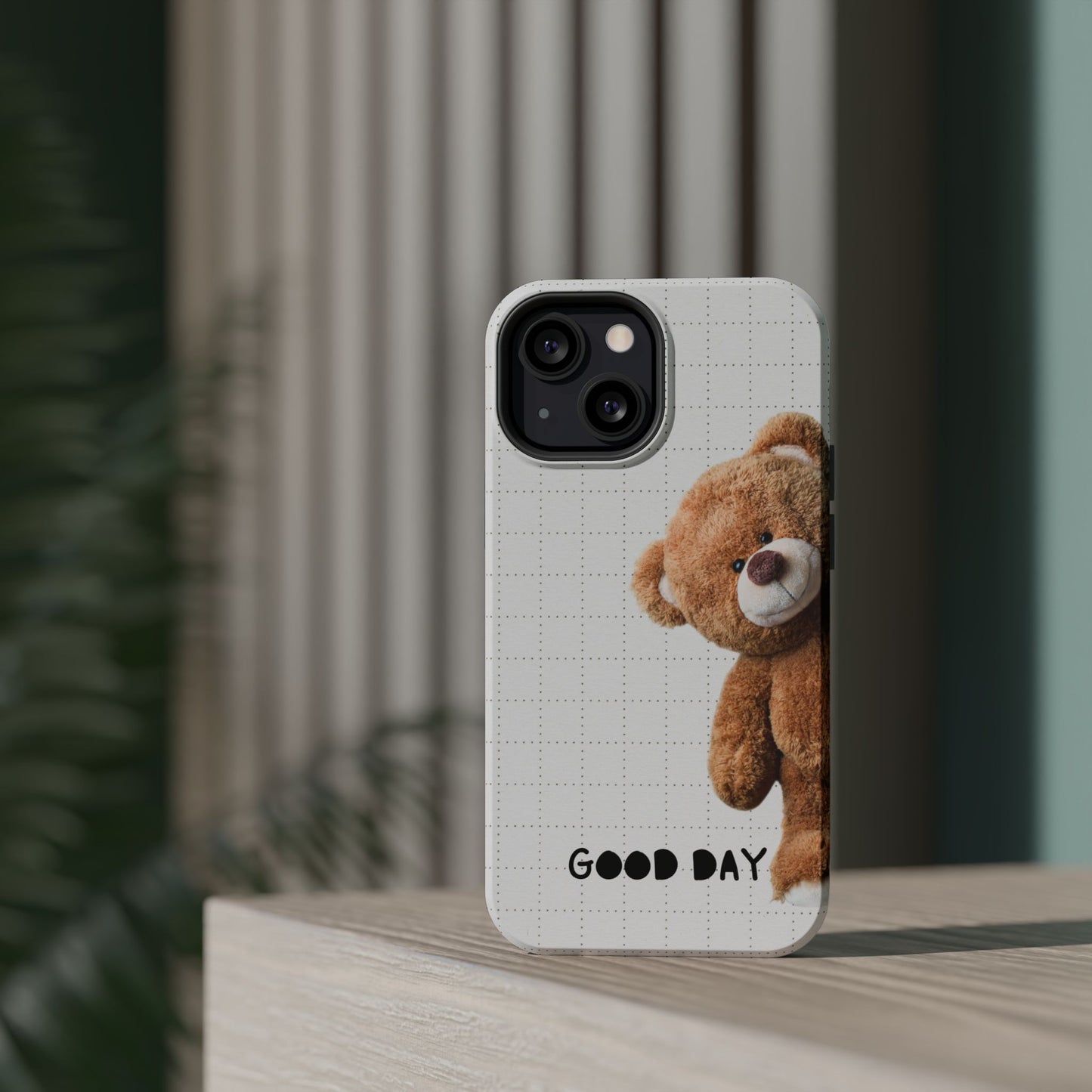 Good Day Teddy Bear MAGNETIC Phone Cases, Cute, Gift for Friends, Teddy Bear Lover's Case