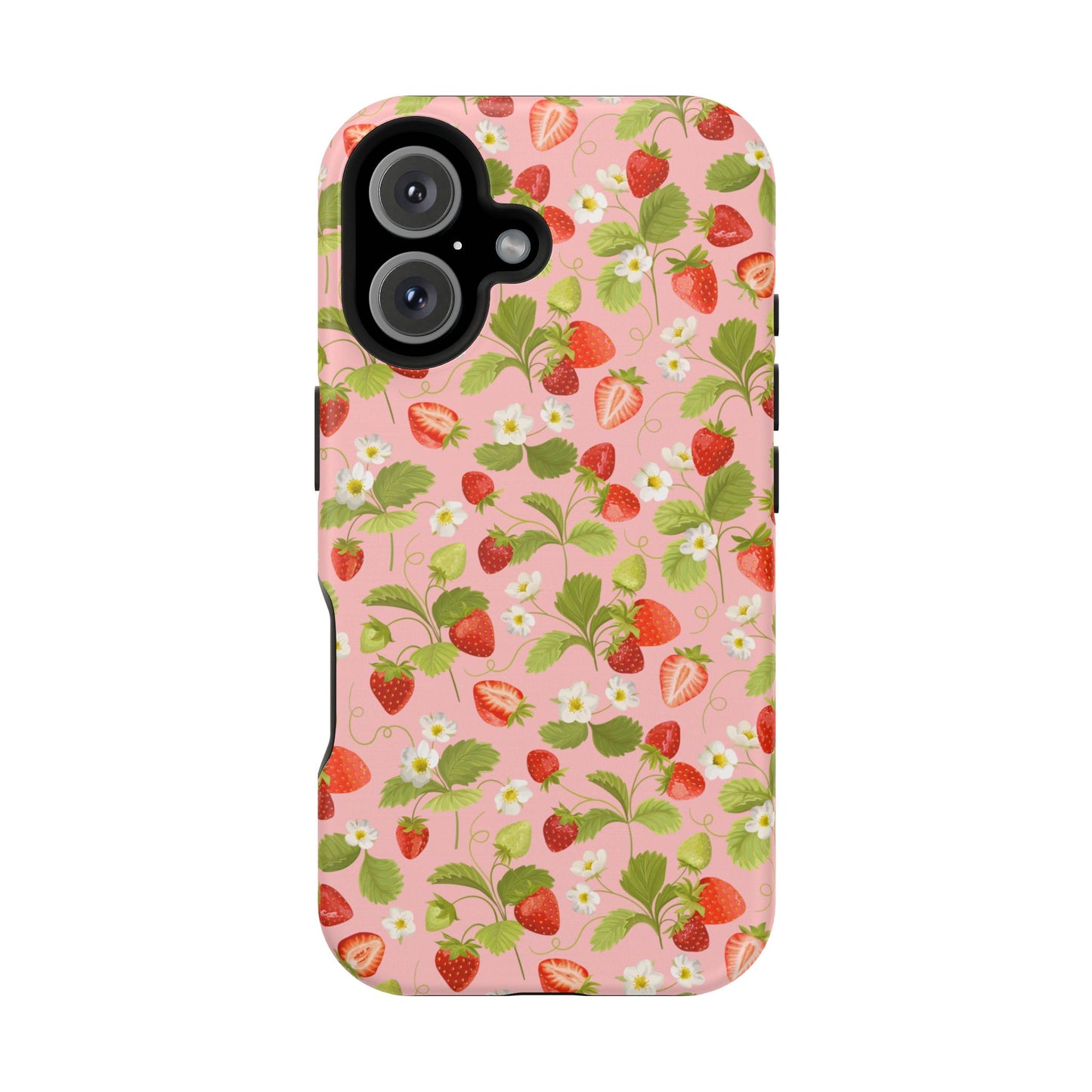 Strawberry Pattern Magnetic Phone Case, Fruit Lover’s Accessory, Cute Gift, Summer Vibe, Phone Protection