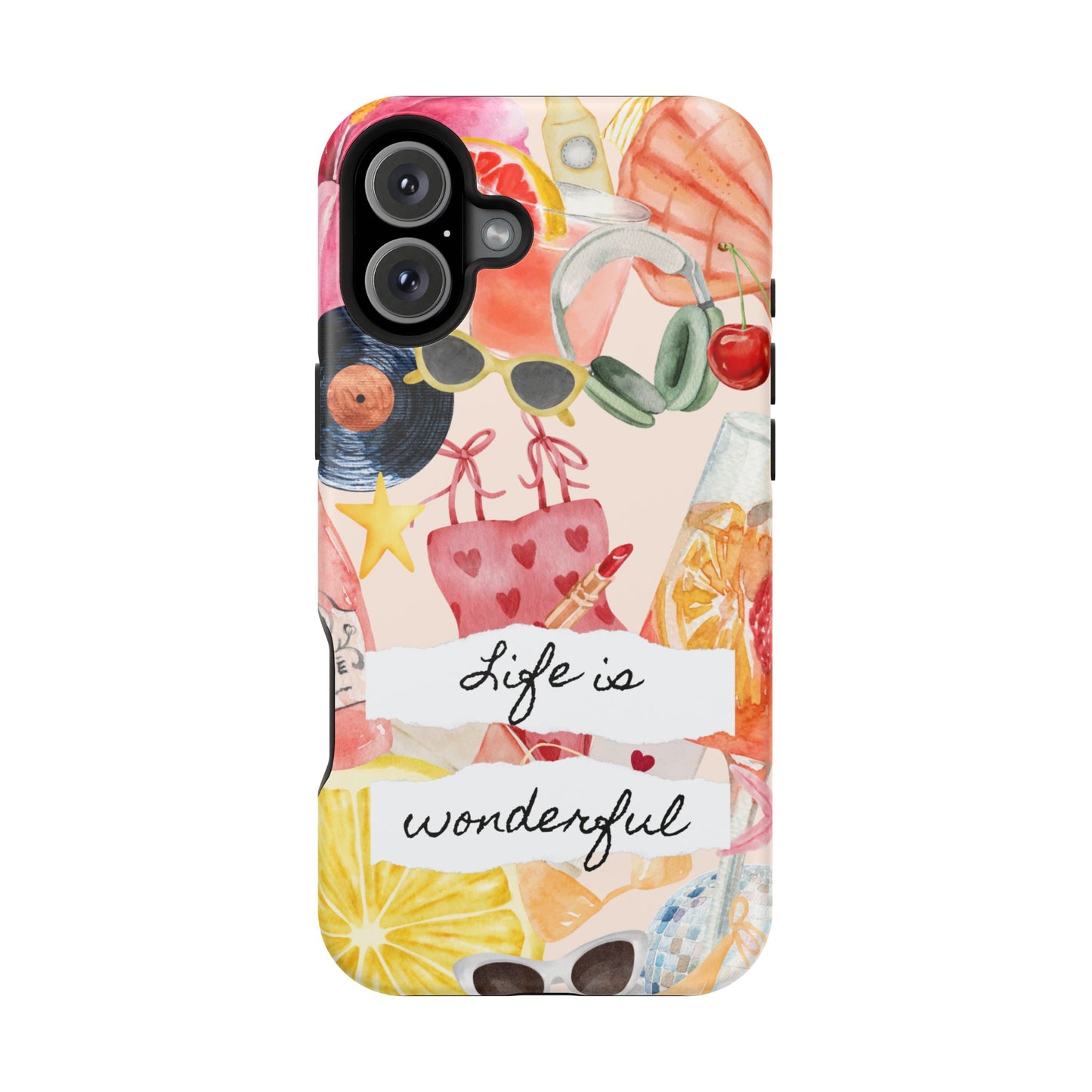 Life is Wonderful, Stylish Phone Cover, Cute Phone Accessory, Gift for Her, Summer Vibe Phone Case