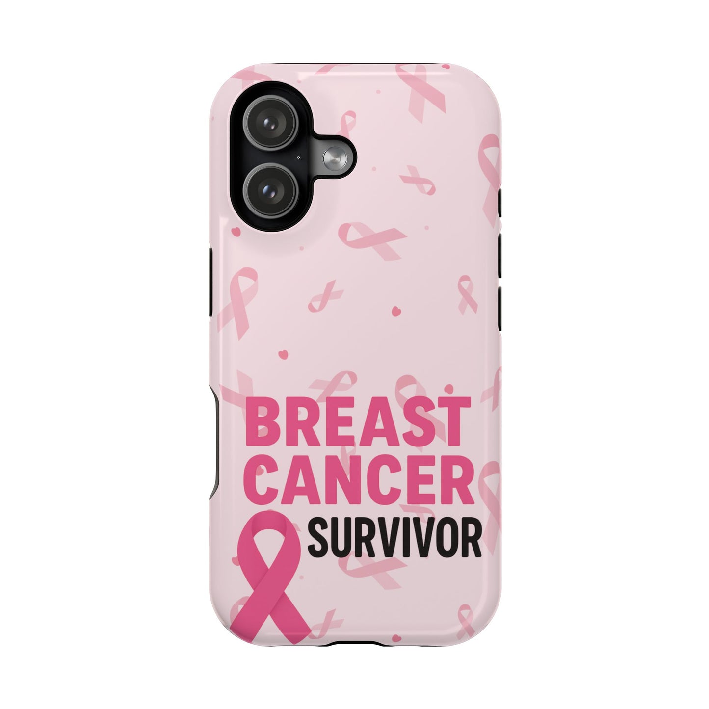 Breast Cancer Survivor Magnetic Phone Case, Impact-Resistant, Pink Ribbon for Iphone