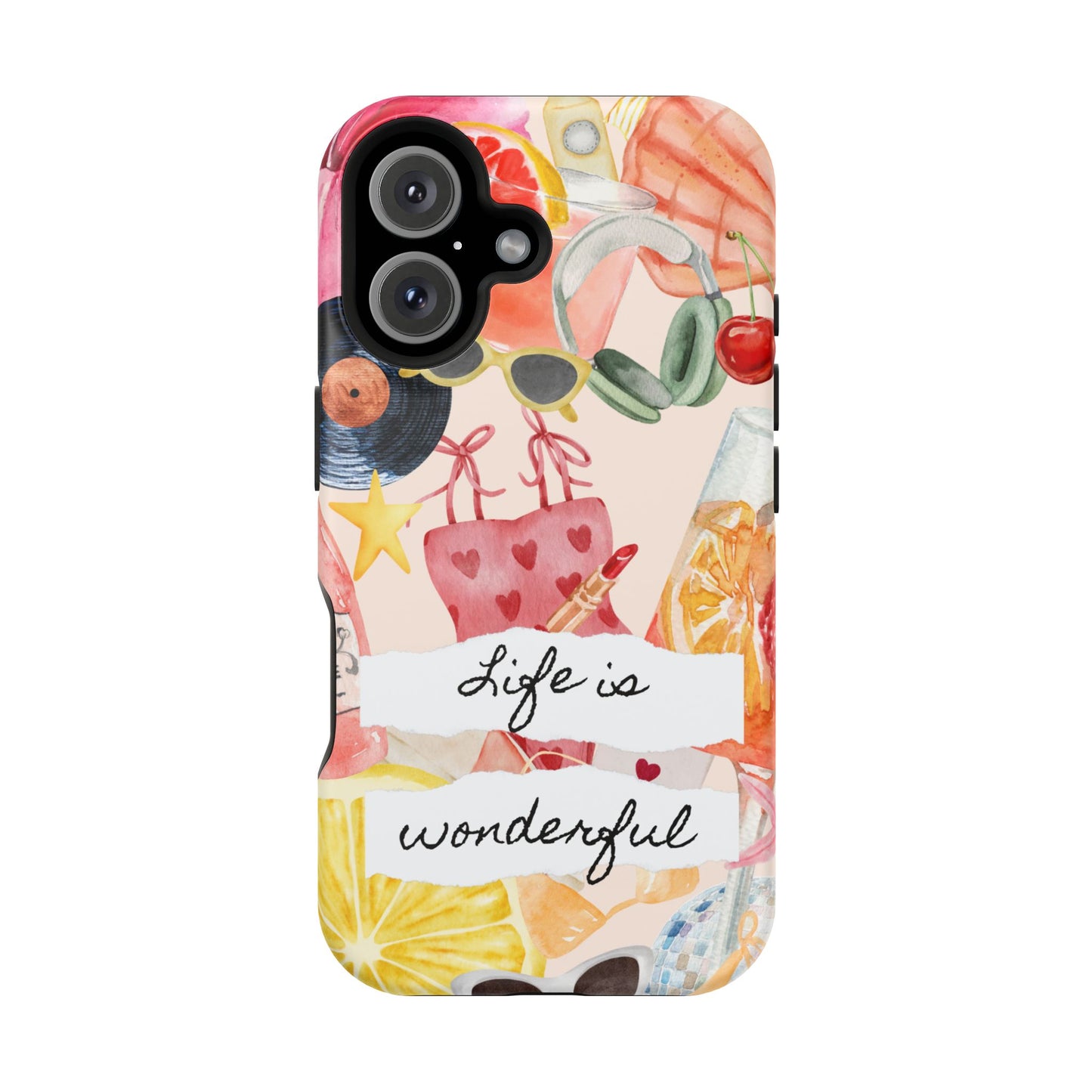 Life is Wonderful, Stylish Phone Cover, Cute Phone Accessory, Gift for Her, Summer Vibe Phone Case