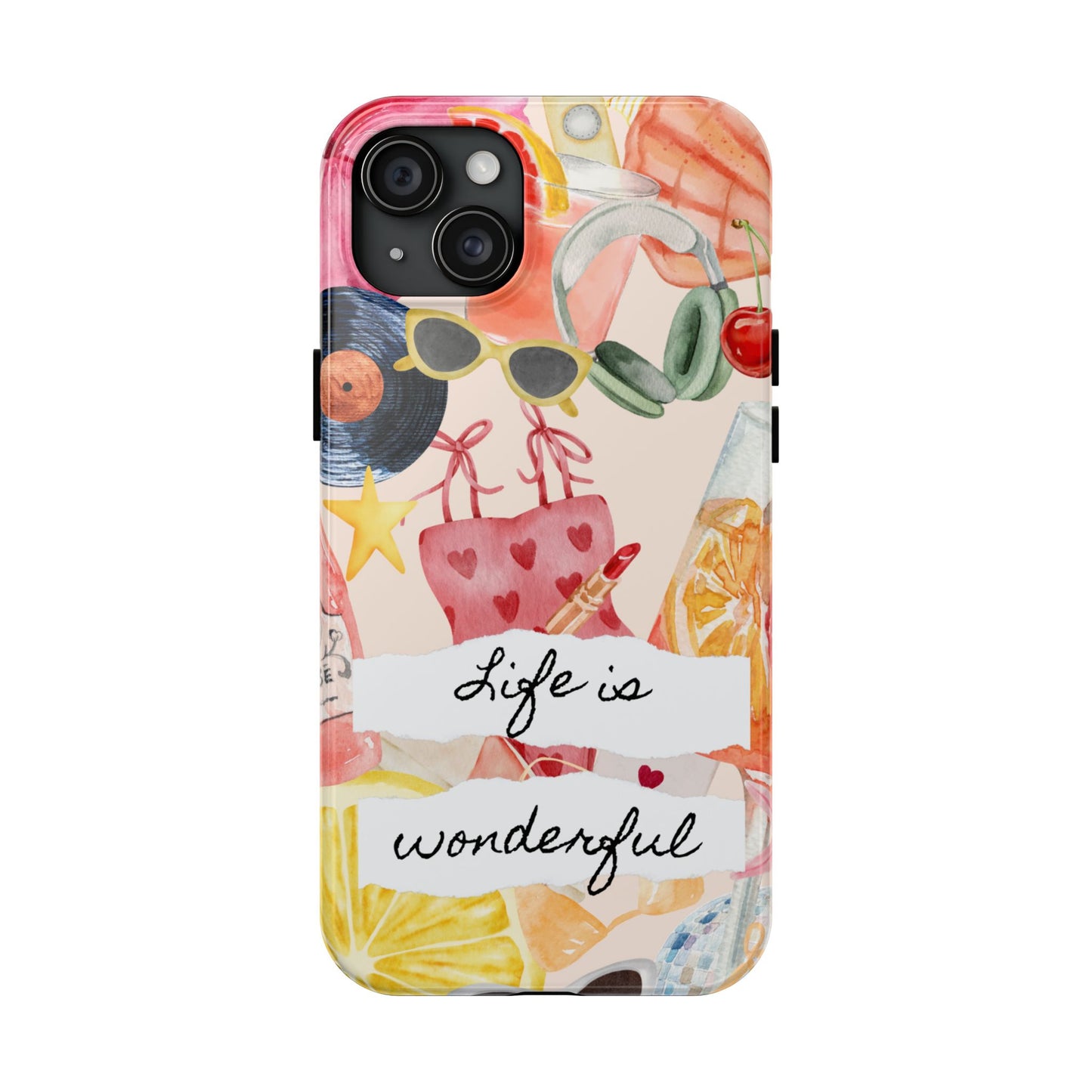 Life is Wonderful, Stylish Phone Cover, Cute Phone Accessory, Gift for Her, Summer Vibe Phone Case