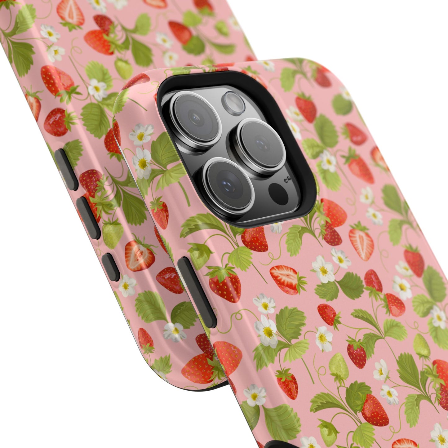 Strawberry Pattern Magnetic Phone Case, Fruit Lover’s Accessory, Cute Gift, Summer Vibe, Phone Protection
