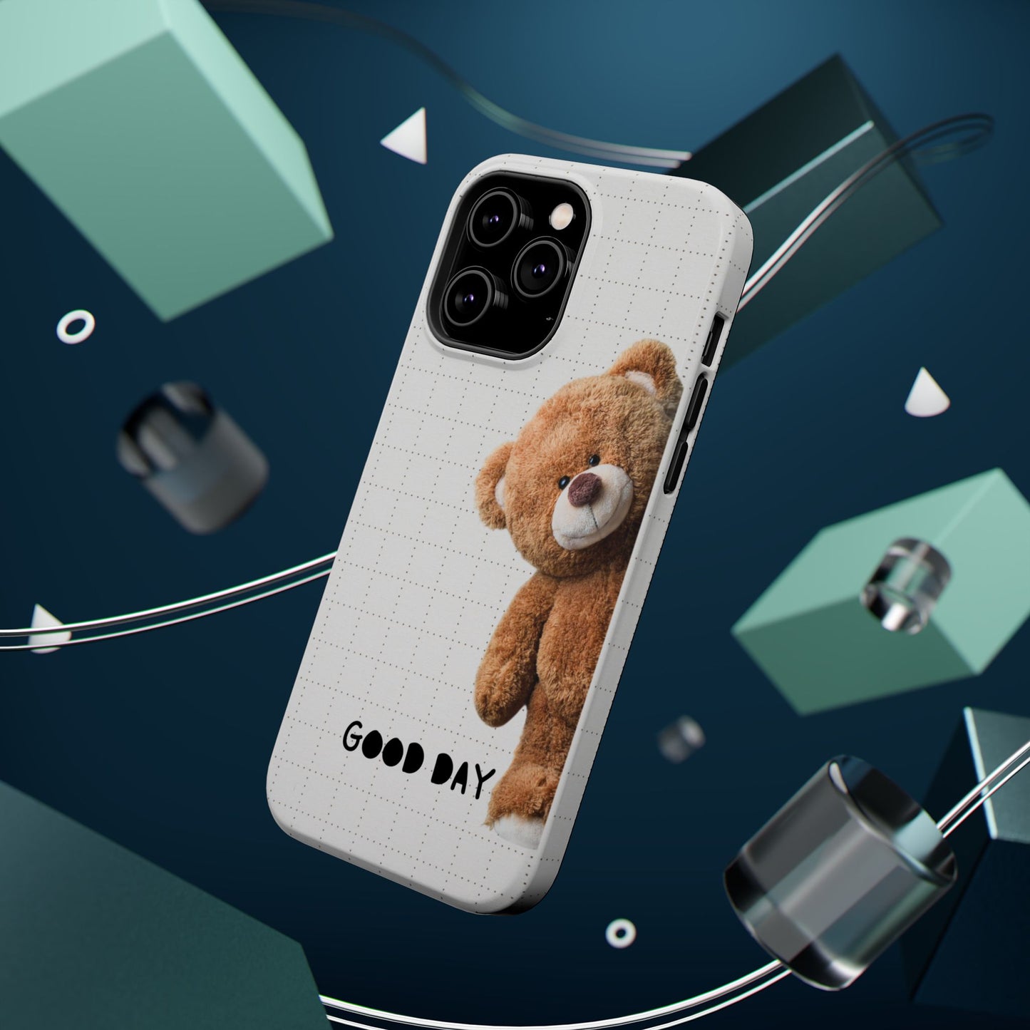 Good Day Teddy Bear MAGNETIC Phone Cases, Cute, Gift for Friends, Teddy Bear Lover's Case