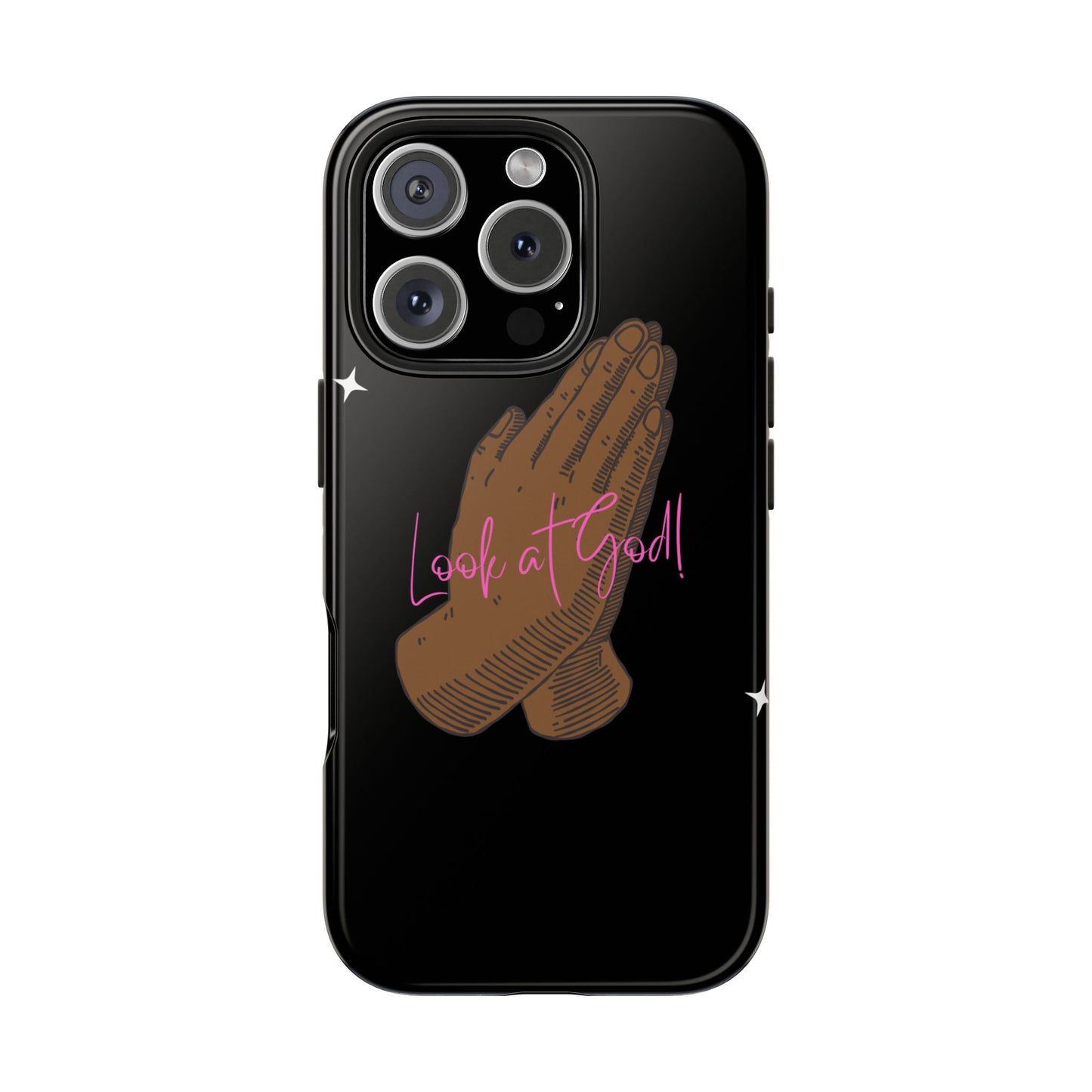 Phone Cases - 'Look at God' Praying Hands Religious Design Tough Case for iPhone