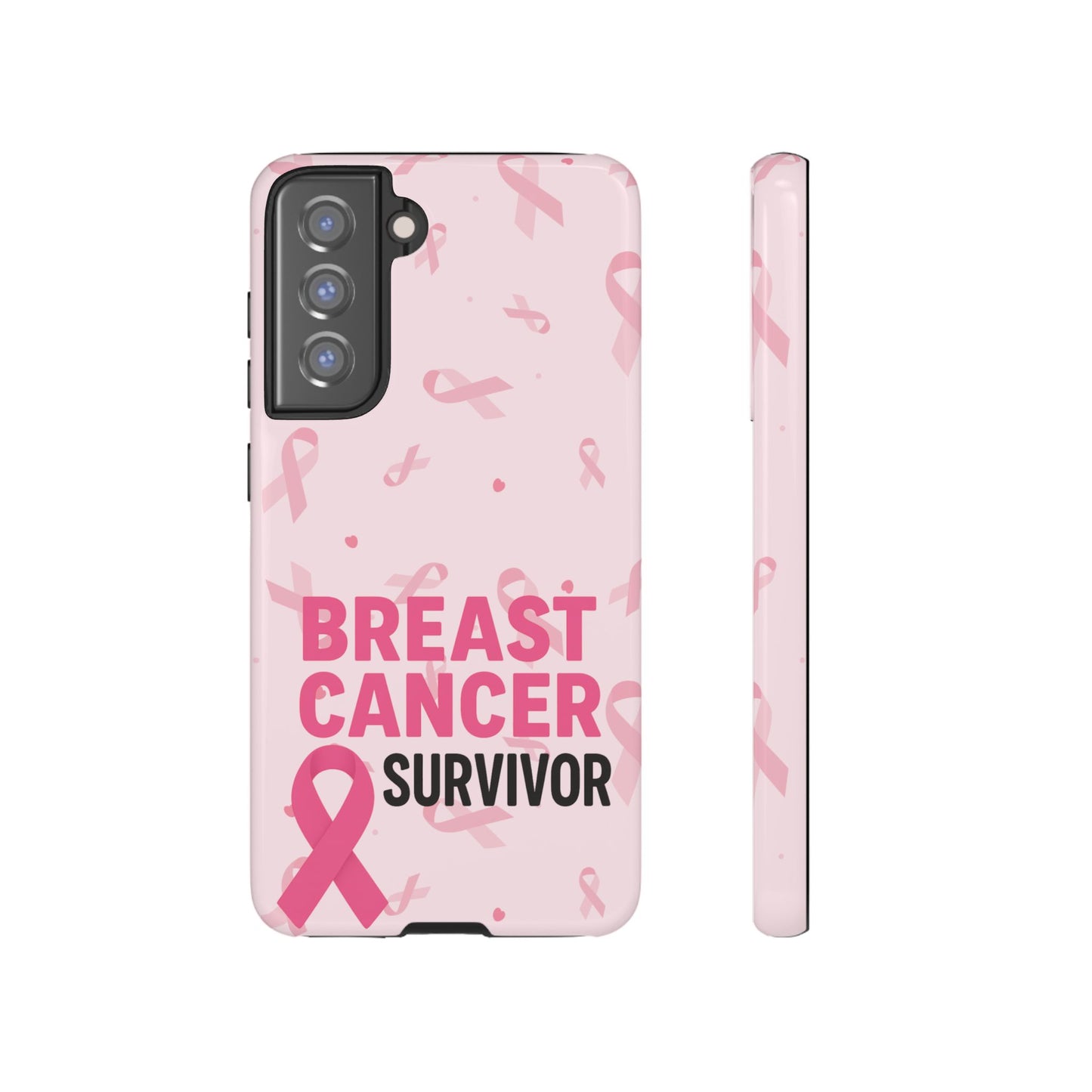 Breast Cancer Survivor Phone Case, Cancer Awareness, Pink Ribbon Design, Tough Cases for Samsung