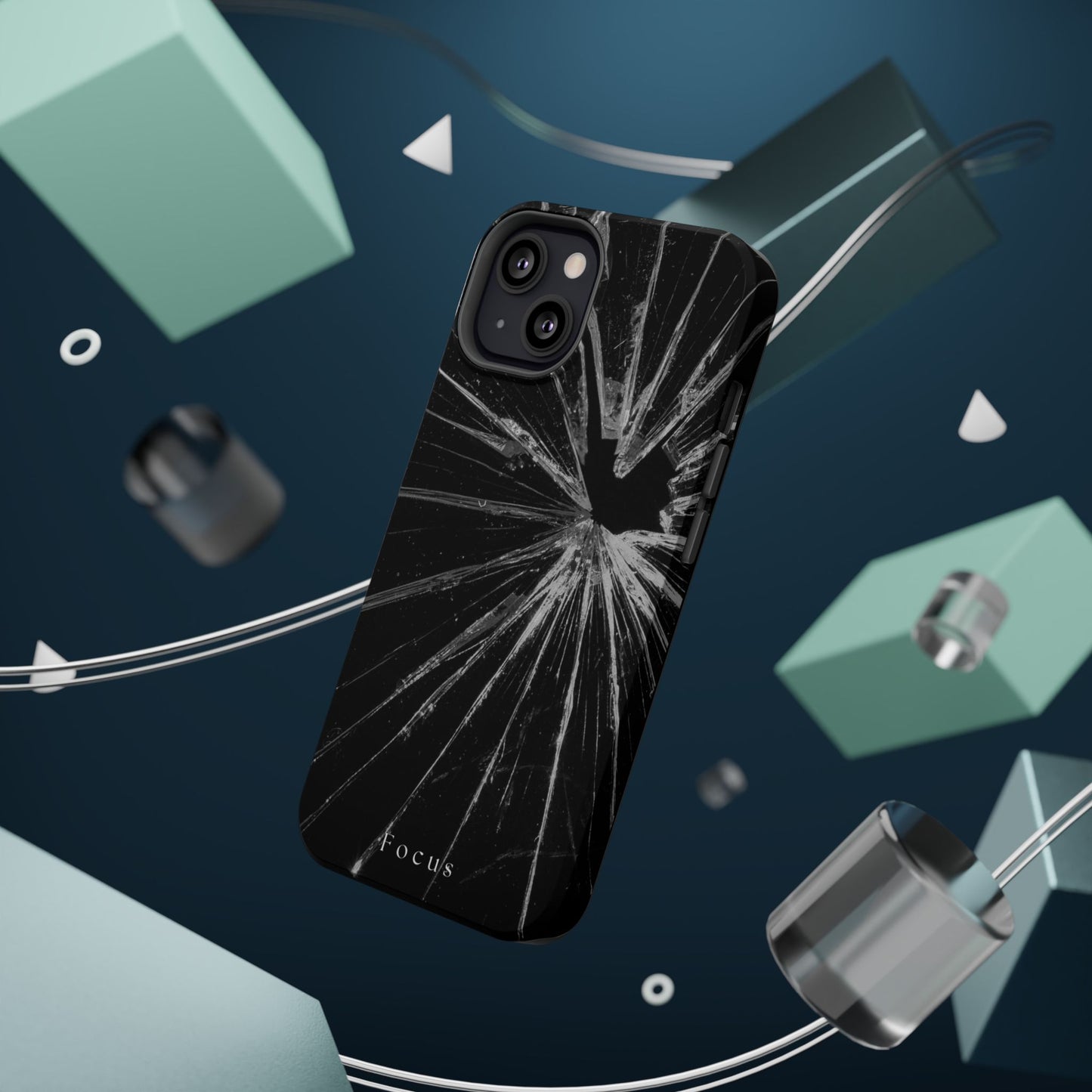Durable Magnetic FOCUS Broken Glass Stylish Tough Case