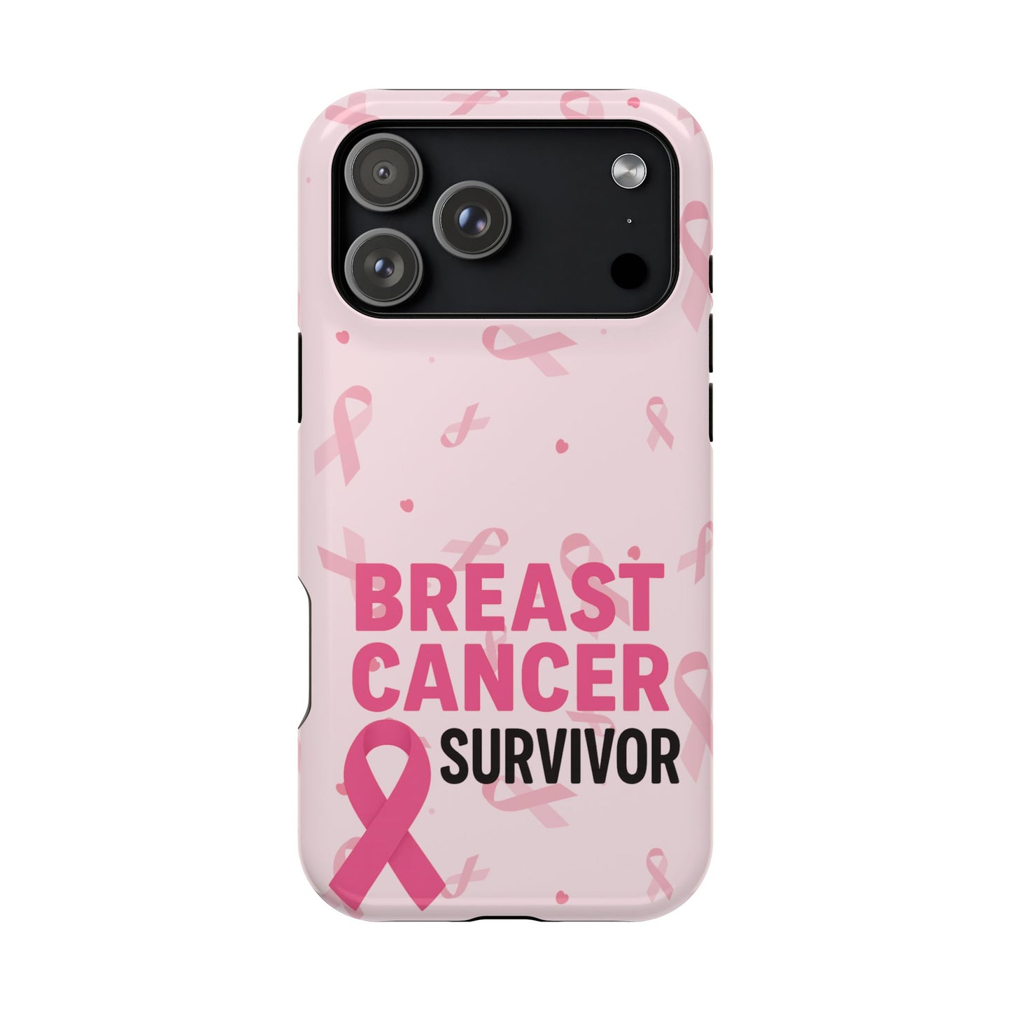 Breast Cancer Survivor Magnetic Phone Case, Impact-Resistant, Pink Ribbon for Iphone
