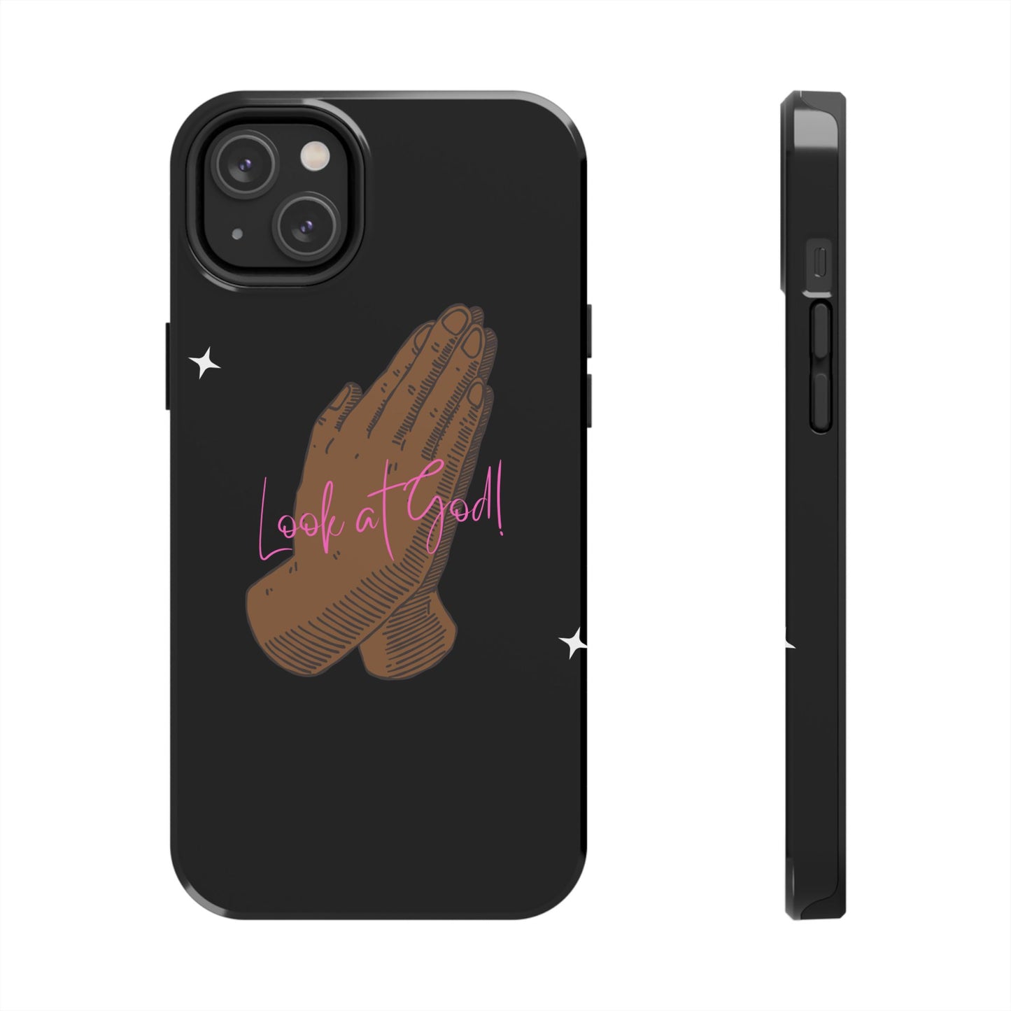 Phone Cases - 'Look at God' Praying Hands Religious Design Tough Case for iPhone