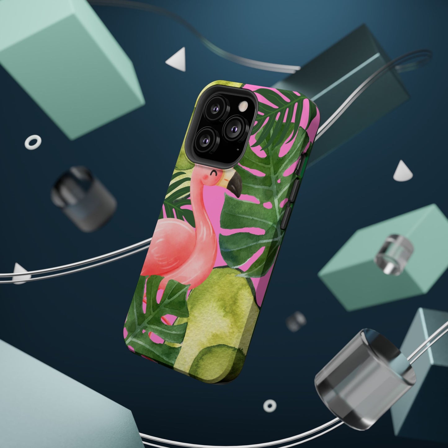 Tropical Flamingo, Cute, Summer Vibes MAGNETIC Tough Phone Case