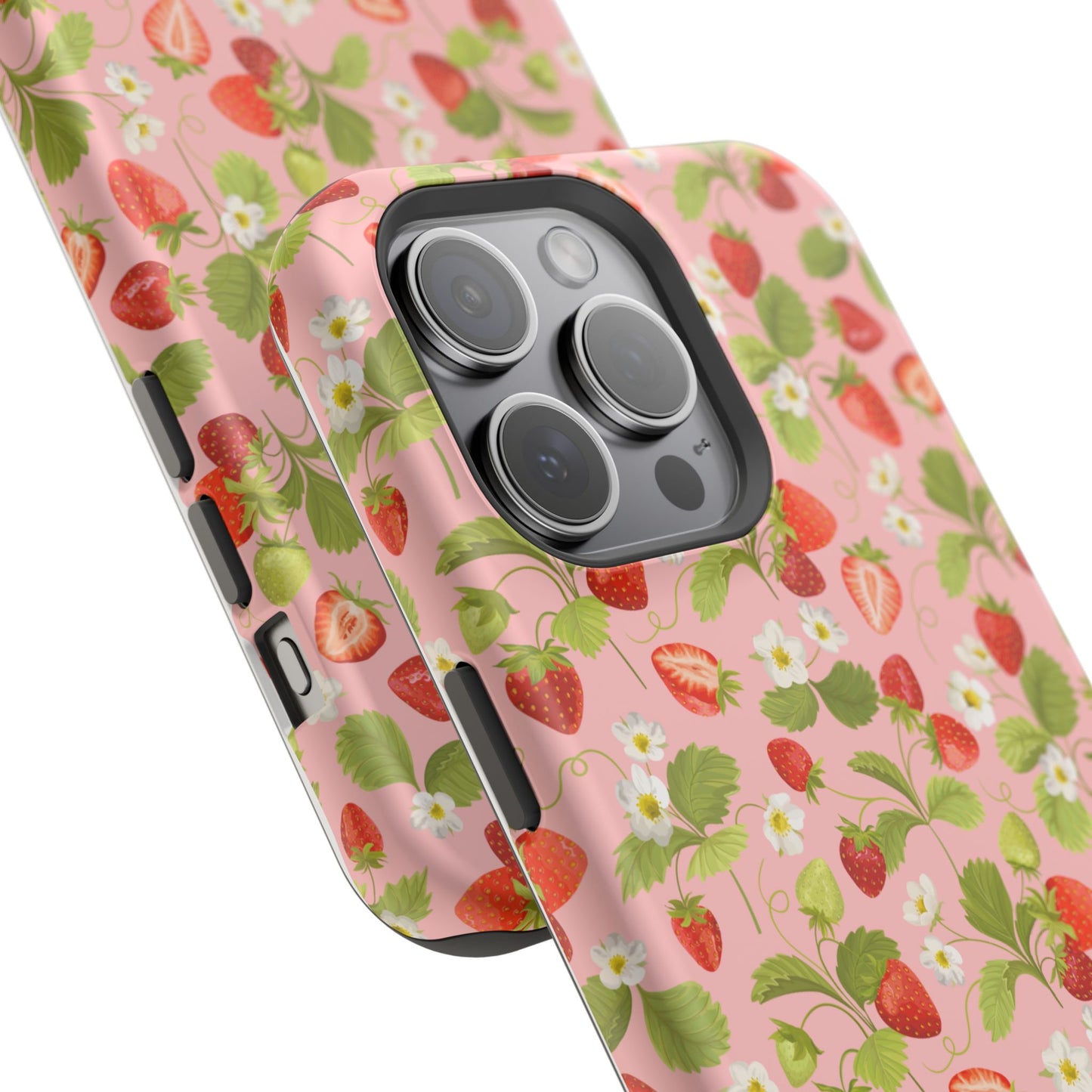 Strawberry Pattern Magnetic Phone Case, Fruit Lover’s Accessory, Cute Gift, Summer Vibe, Phone Protection
