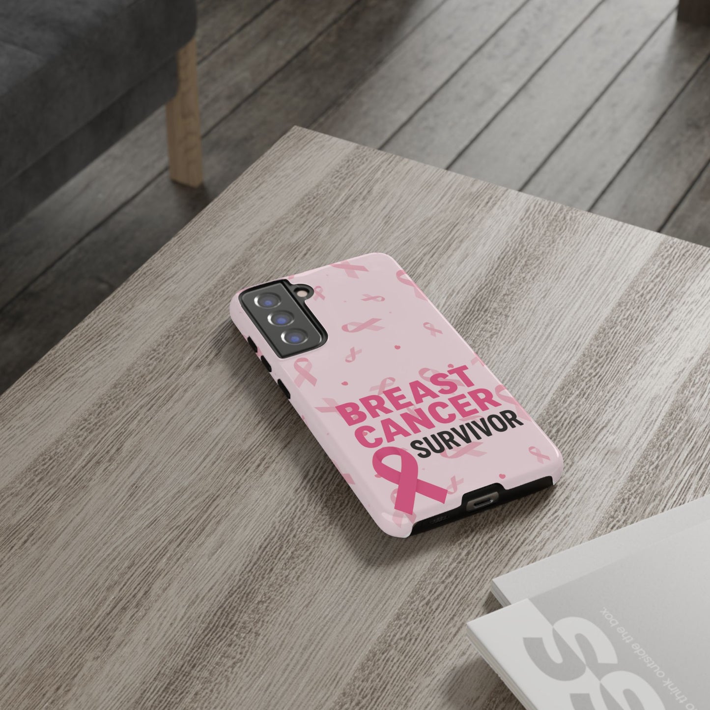 Breast Cancer Survivor Phone Case, Cancer Awareness, Pink Ribbon Design, Tough Cases for Samsung