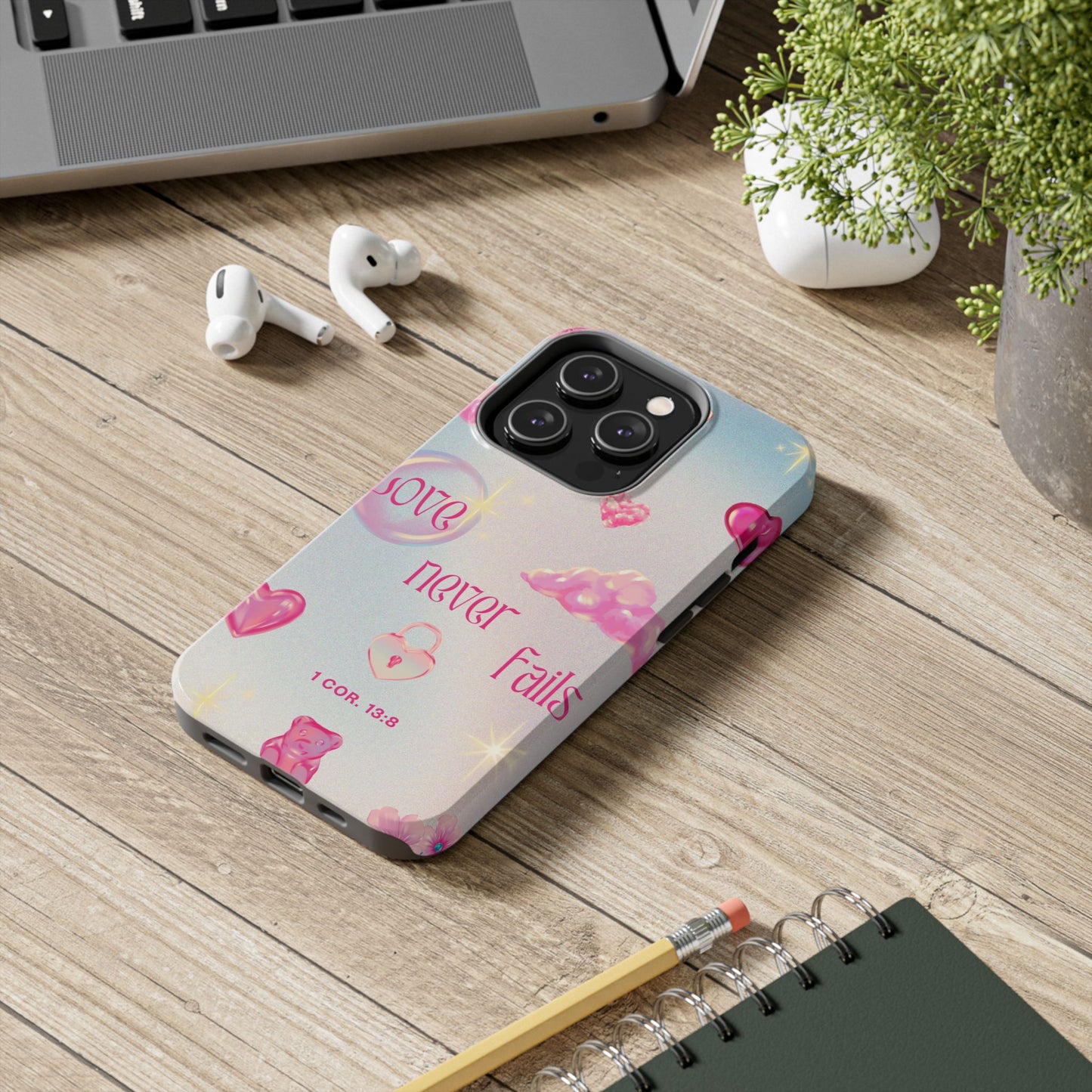 Love Never Fails Bible Verse Tough Phone Case
