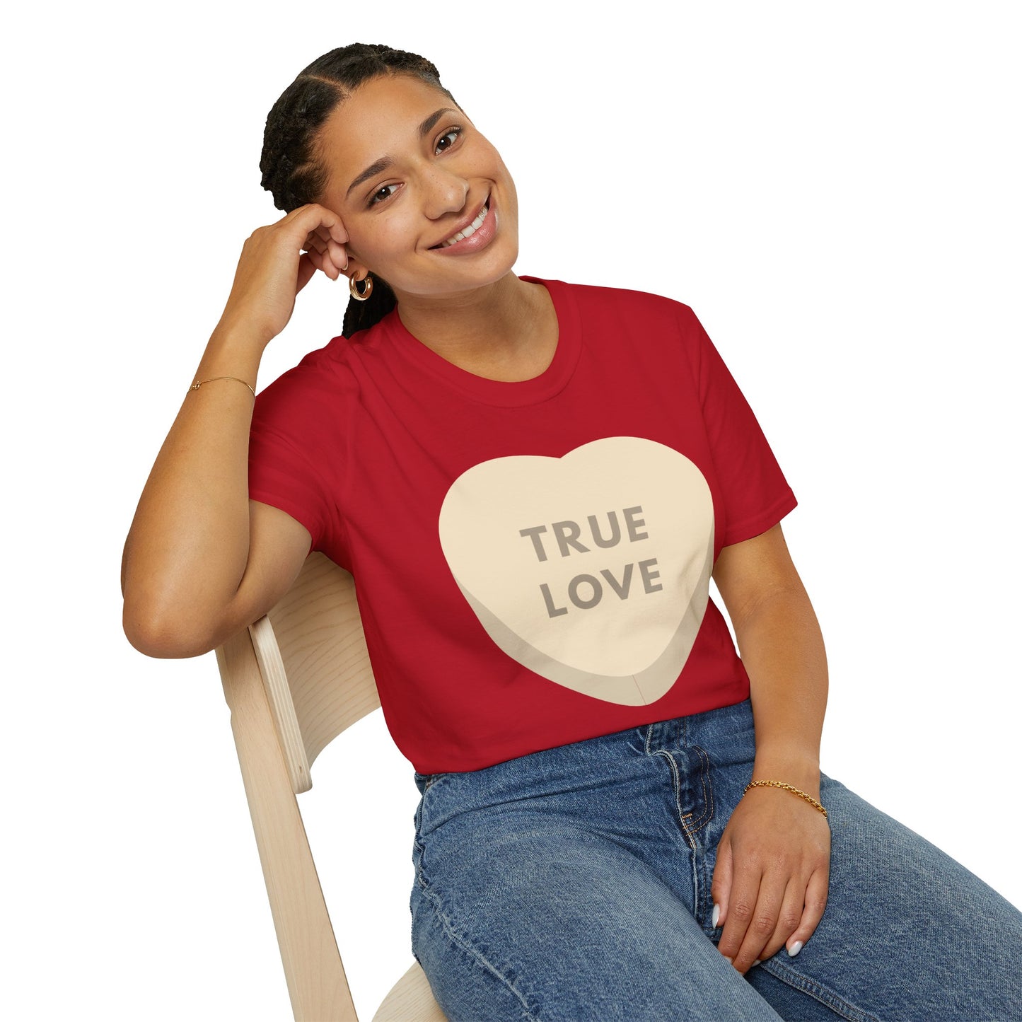 Couples Heart Graphic Unisex Softstyle T-Shirt - 'True Love' Design