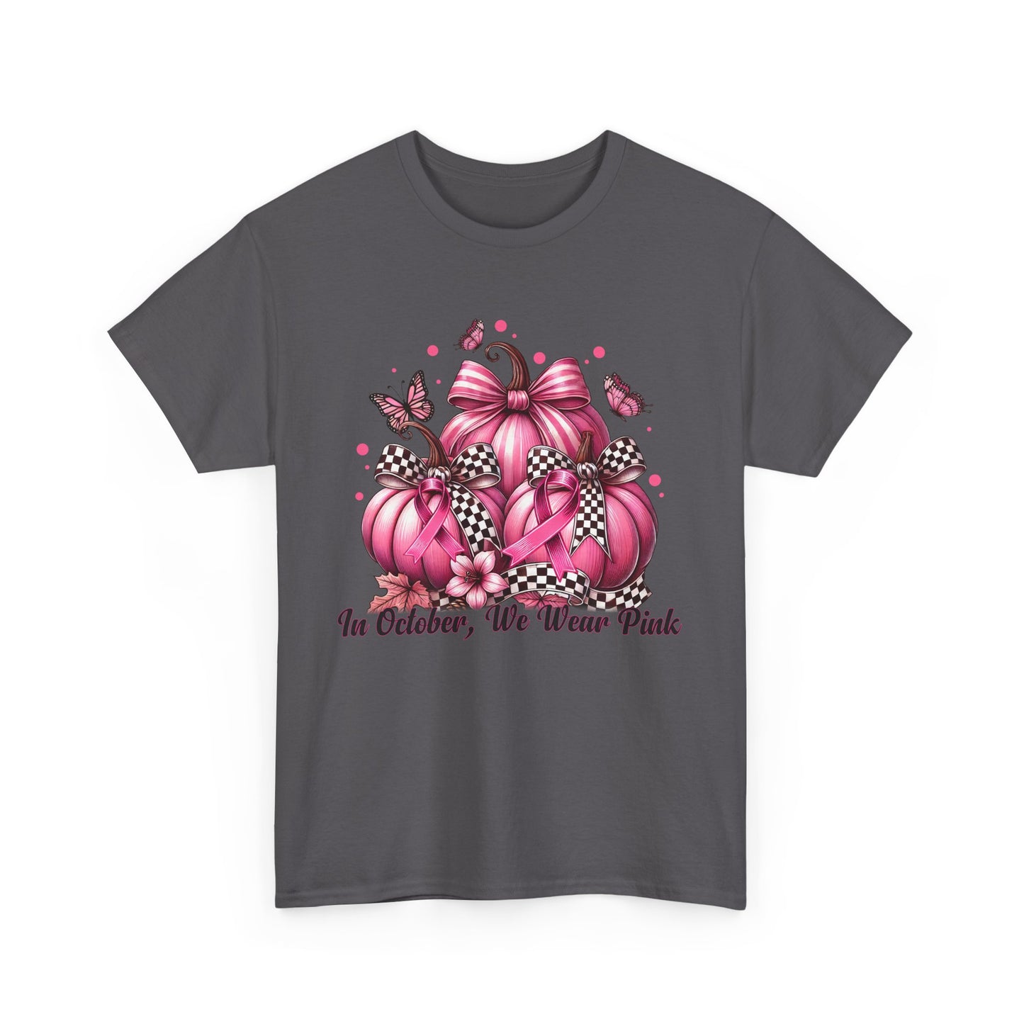 'In October, We Wear Pink' October Awareness Unisex Cotton Tee