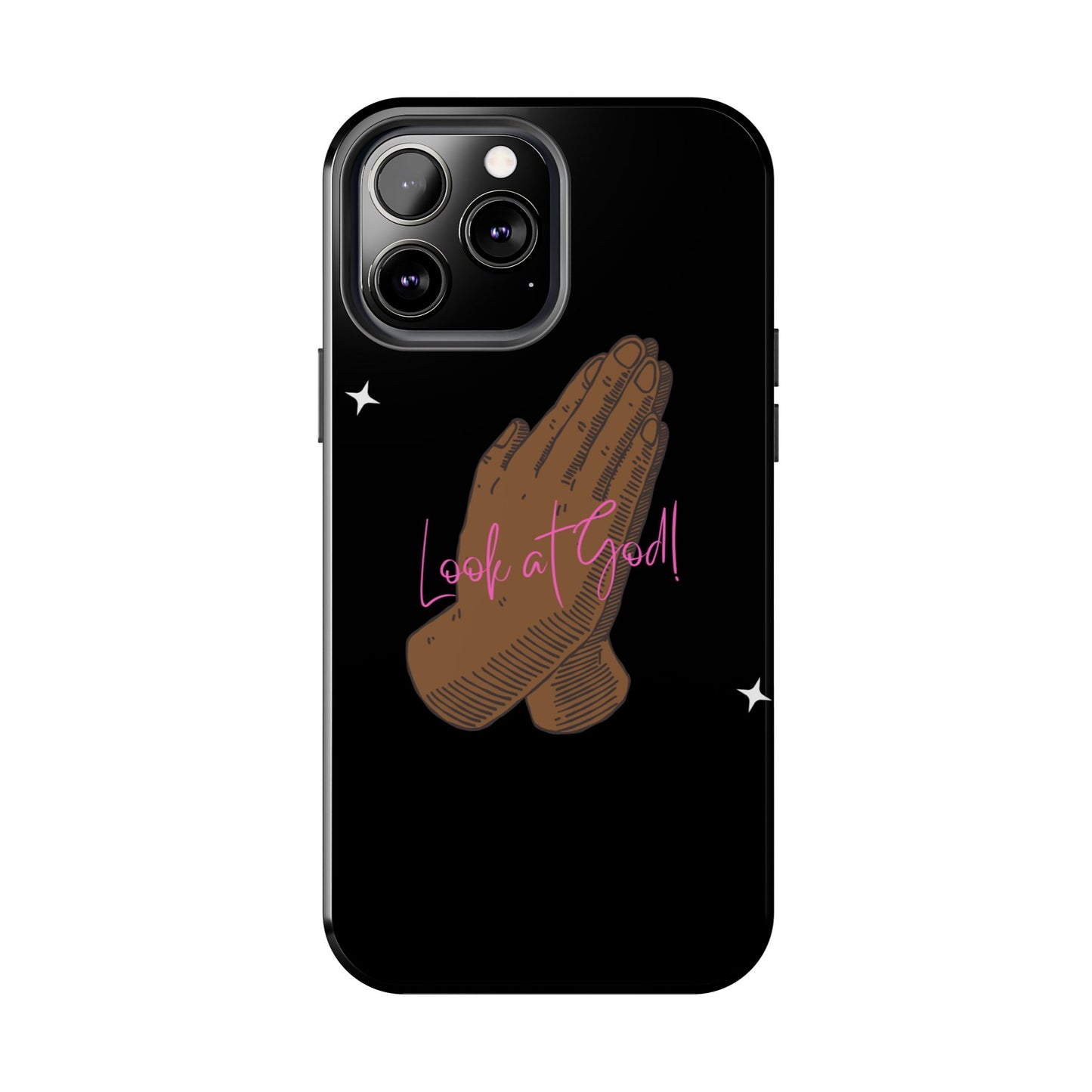 Phone Cases - 'Look at God' Praying Hands Religious Design Tough Case for iPhone