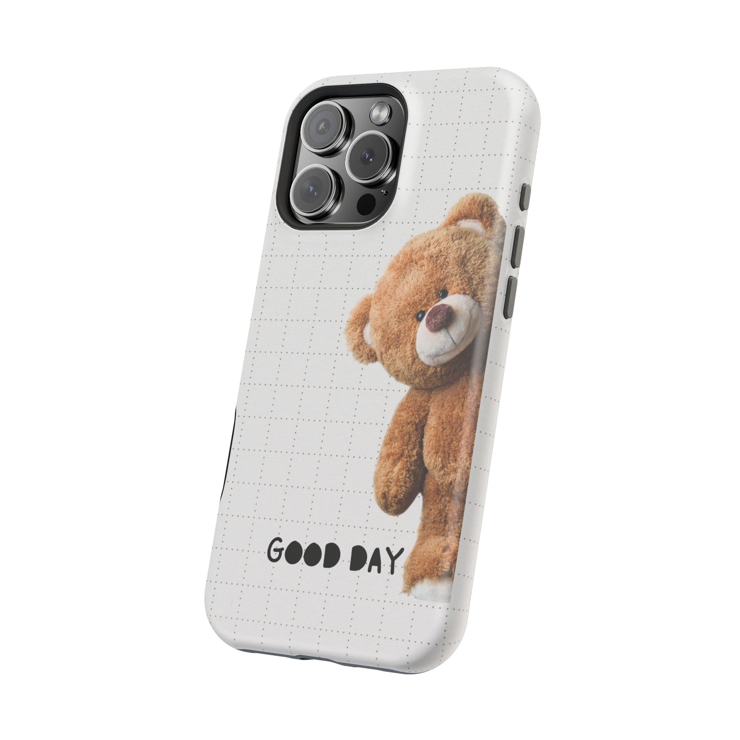 Good Day Teddy Bear MAGNETIC Phone Cases, Cute, Gift for Friends, Teddy Bear Lover's Case