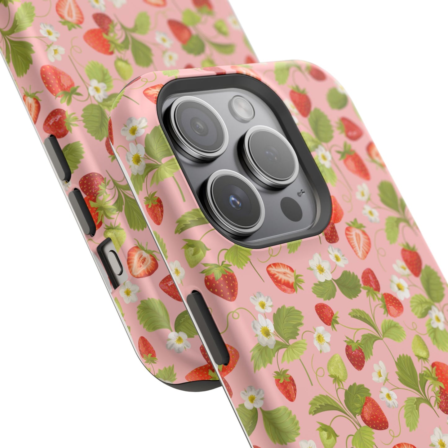 Strawberry Pattern Magnetic Phone Case, Fruit Lover’s Accessory, Cute Gift, Summer Vibe, Phone Protection