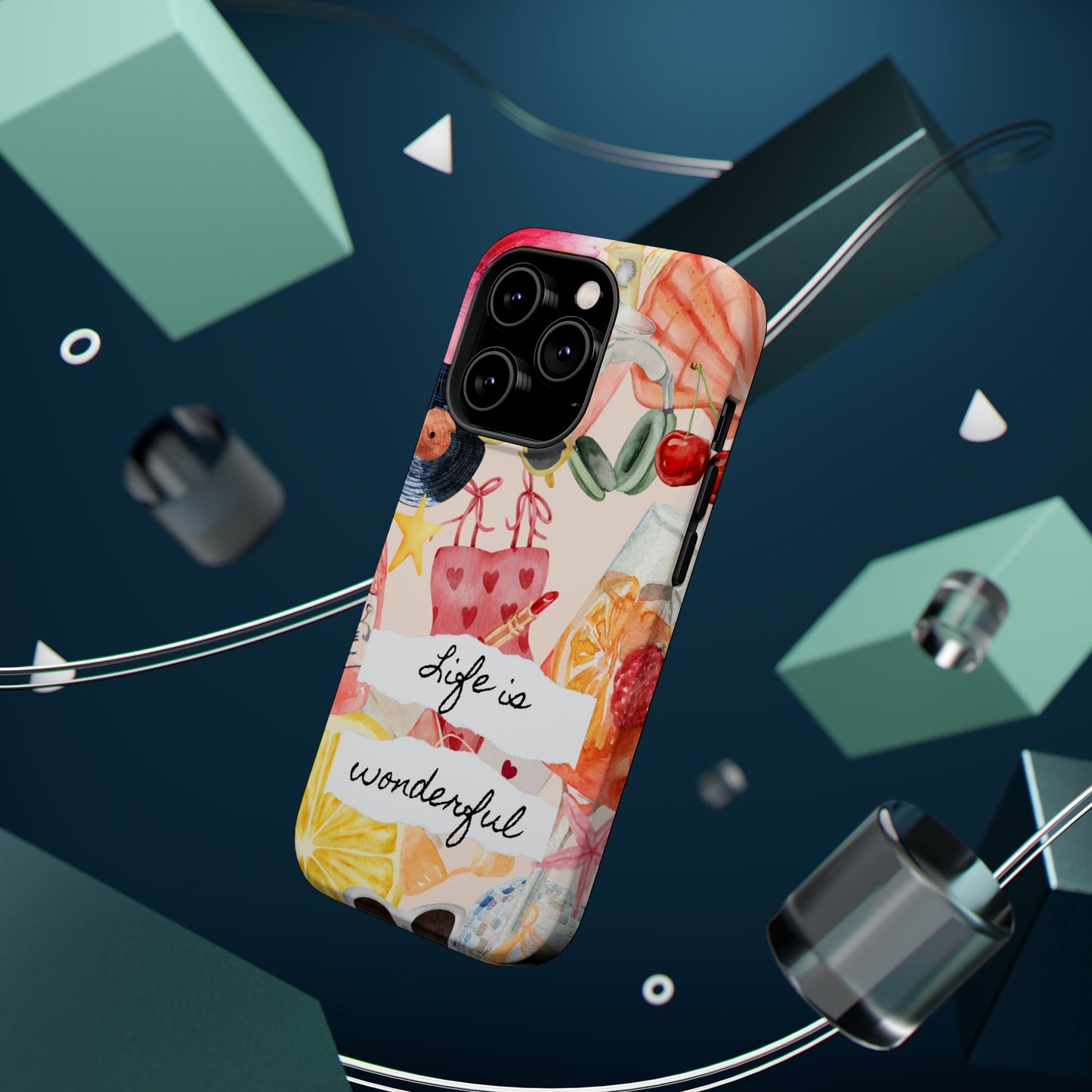 Life is Wonderful, Stylish Phone Cover, Cute Phone Accessory, Gift for Her, Summer Vibe Phone Case