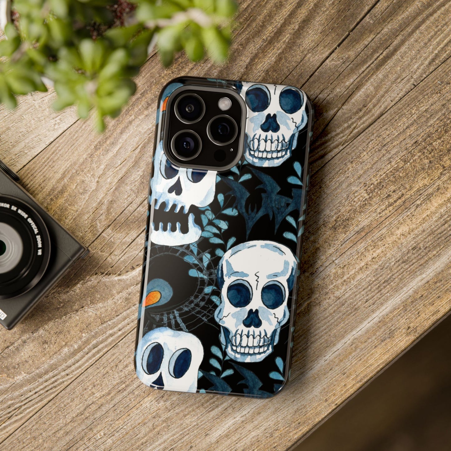 Phone Case - Skull Magnetic Impact-Resistant Case - Halloween - FREE Shipping for Iphone