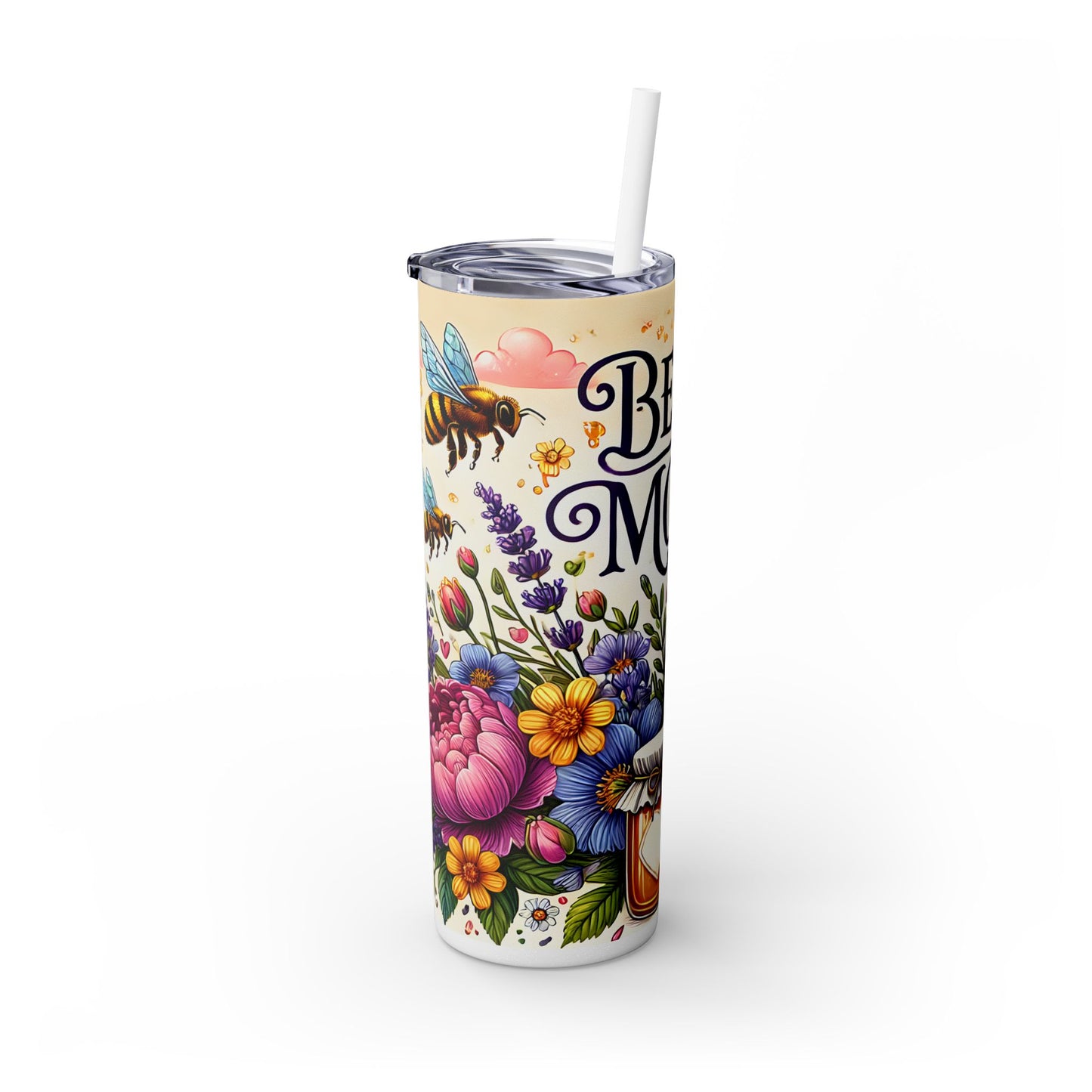 Best Mom Floral Skinny Tumbler with Straw – 20oz Insulated Drinkware for Mother's Day
