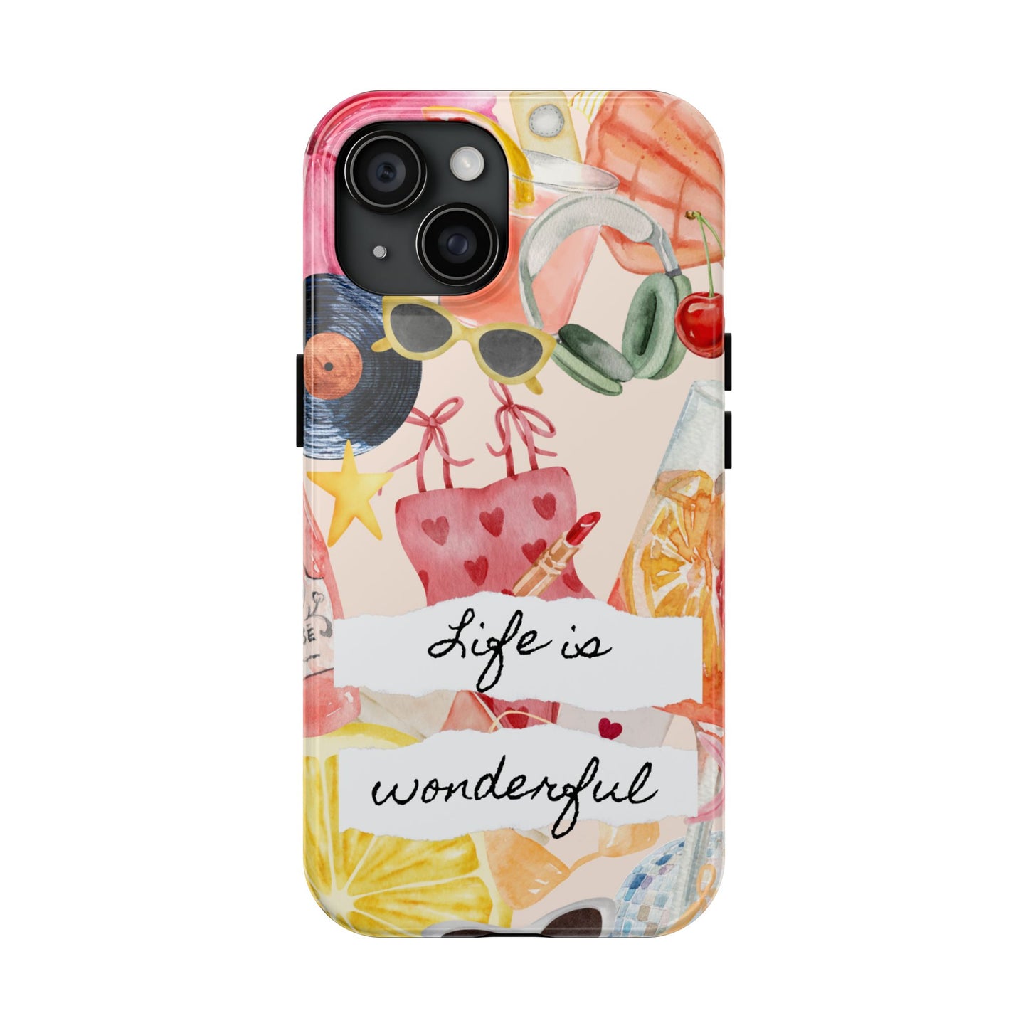 Life is Wonderful, Stylish Phone Cover, Cute Phone Accessory, Gift for Her, Summer Vibe Phone Case