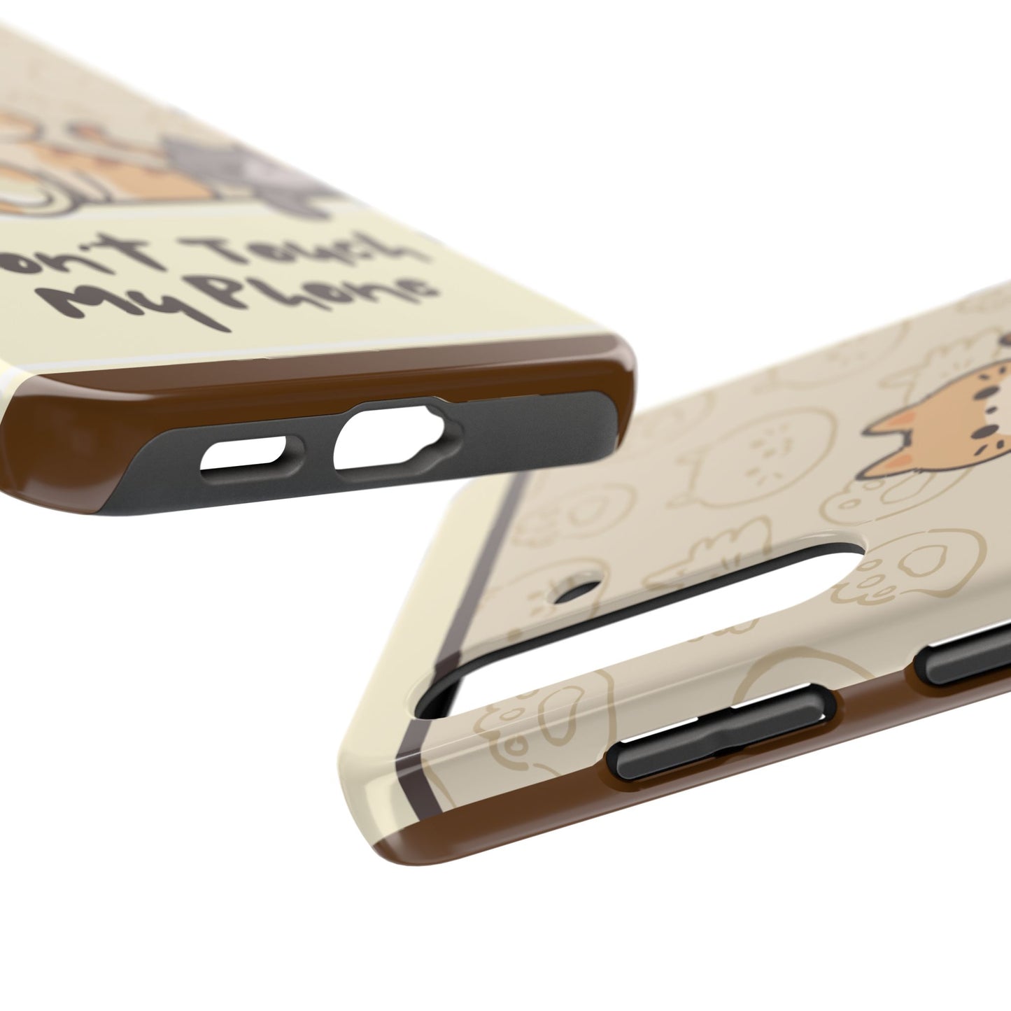 Cute Cat Tough Phone Case - Don’t Touch My Phone!