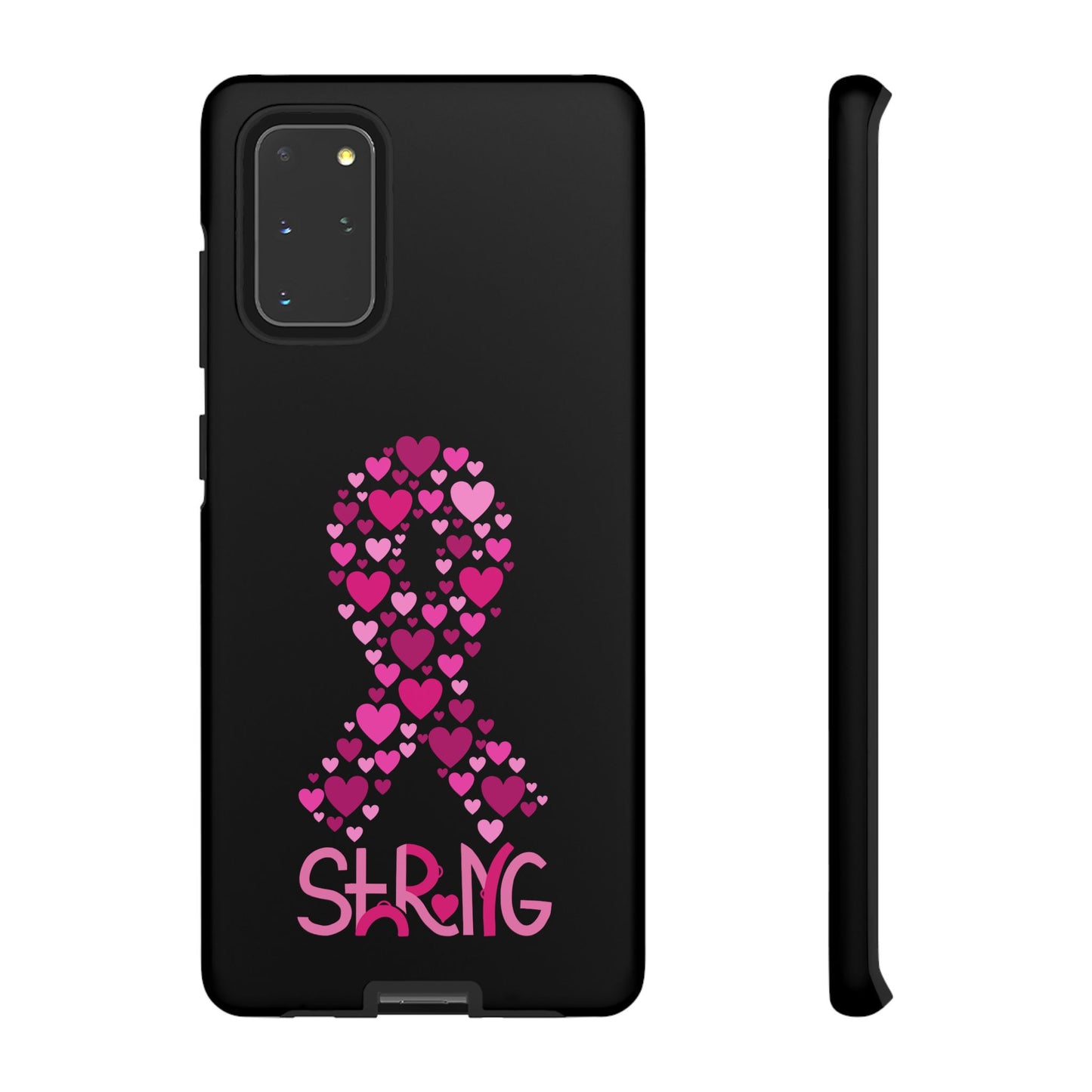 Pink Ribbon Phone Case - Strong Heart Design, Cancer Awareness, Gift for Supporters for Samsung