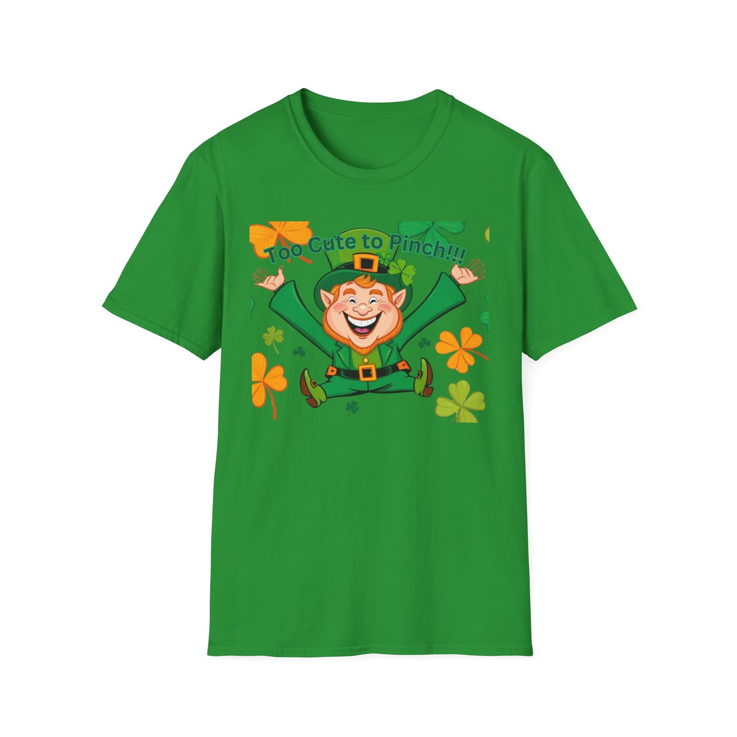 Cute St. Patrick's Day T-Shirt - 'Too Cute to Pinch' Unisex Softstyle Tee