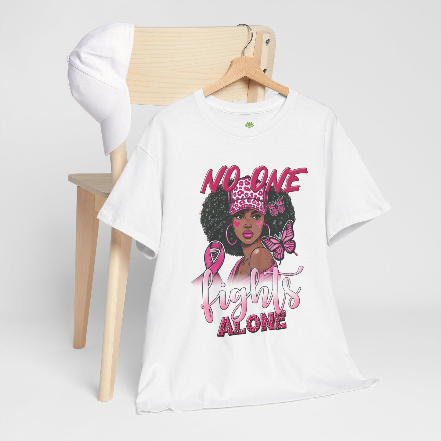 Empowerment Unisex Heavy Cotton Tee - "No One Fights Alone"