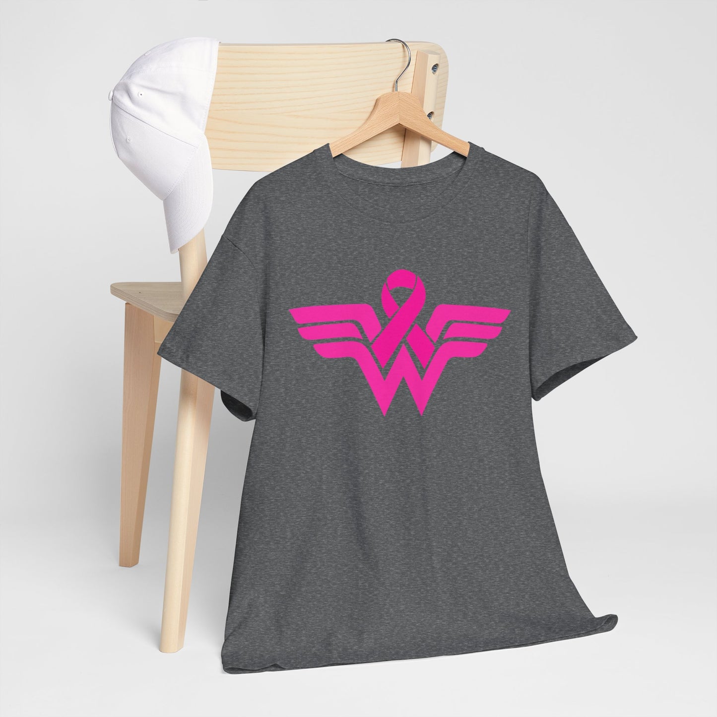 Empowerment Unisex Heavy Cotton Tee - Pink Wings & Ribbon Design