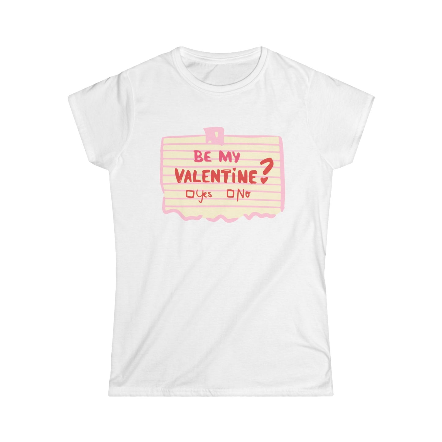 Valentine's Day Women's Softstyle Tee - 'Yes or No' Heart T-Shirt