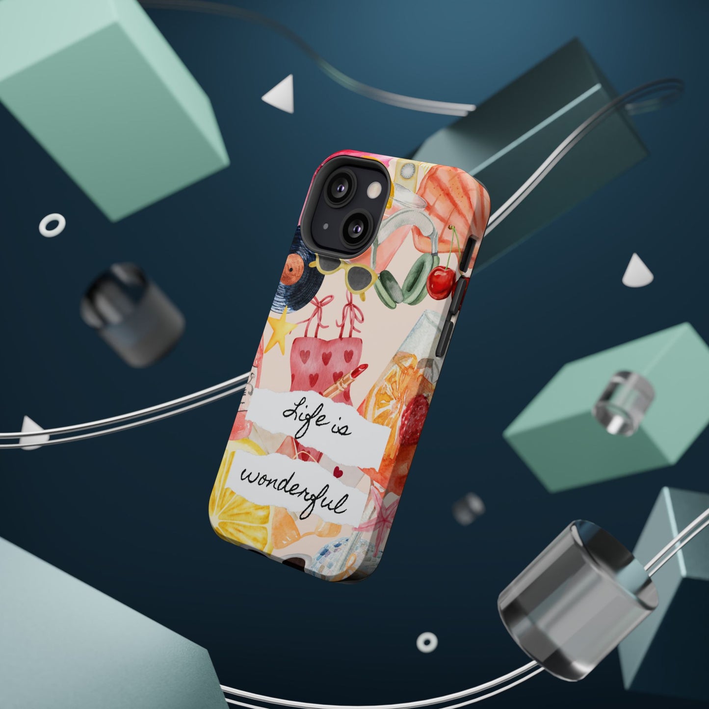 Life is Wonderful, Stylish Phone Cover, Cute Phone Accessory, Gift for Her, Summer Vibe Phone Case