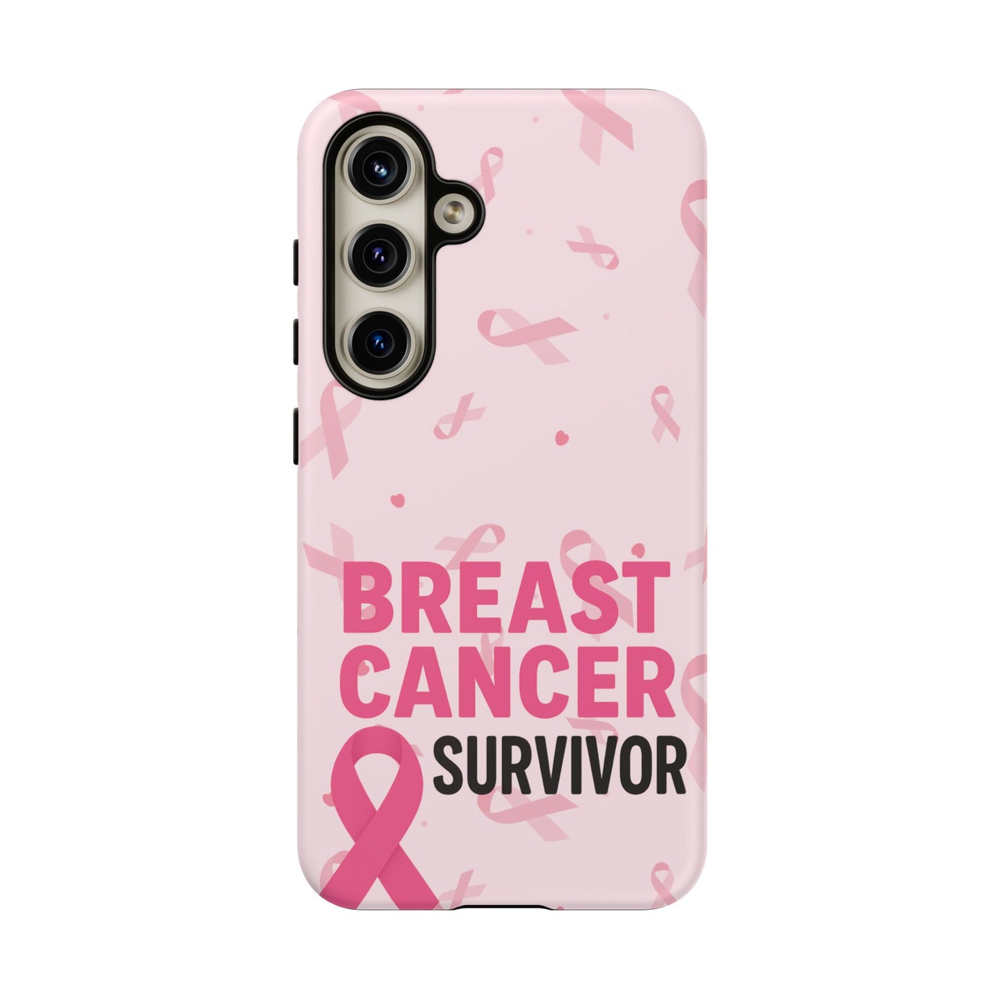 Breast Cancer Survivor Phone Case, Cancer Awareness, Pink Ribbon Design, Tough Cases for Samsung
