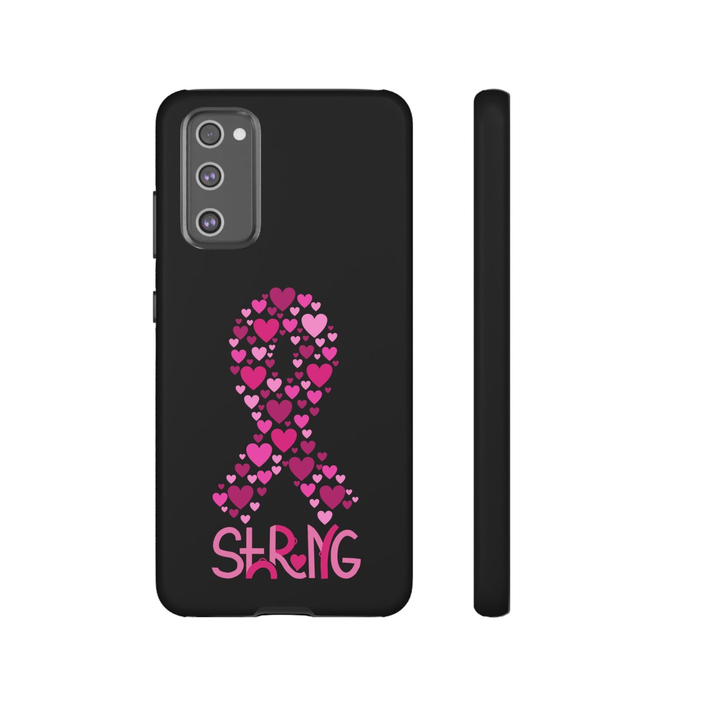 Pink Ribbon Phone Case - Strong Heart Design, Cancer Awareness, Gift for Supporters for Samsung