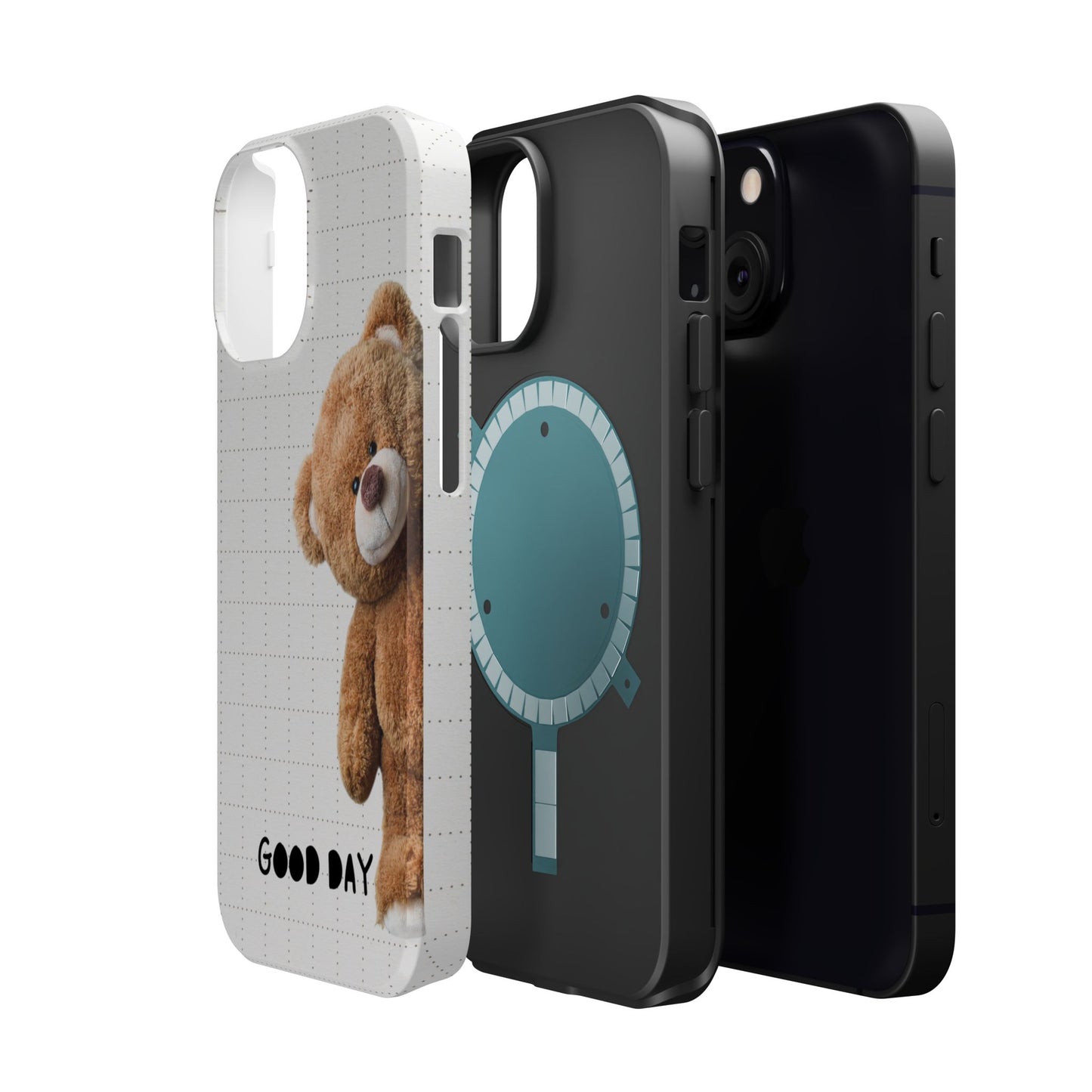 Good Day Teddy Bear MAGNETIC Phone Cases, Cute, Gift for Friends, Teddy Bear Lover's Case