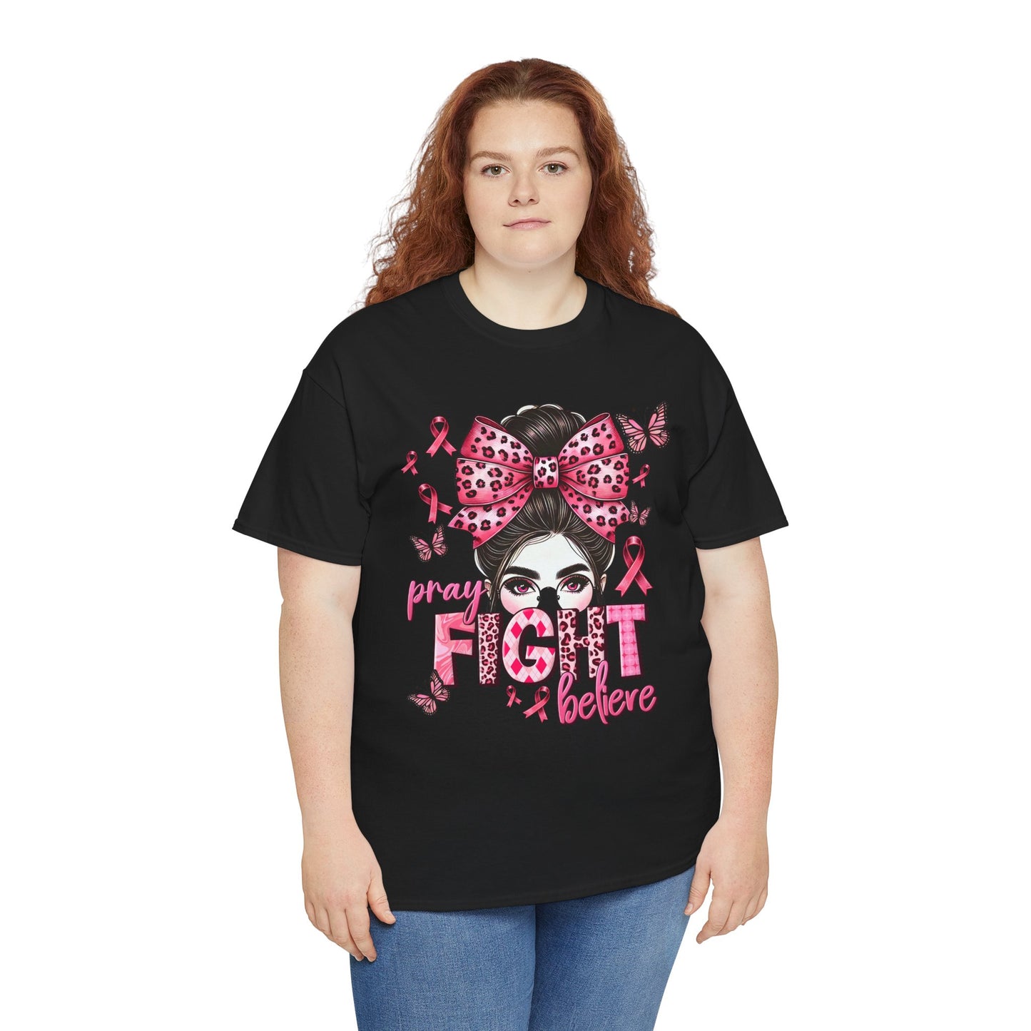 Pray Fight Believe Breast Cancer Awareness Tee