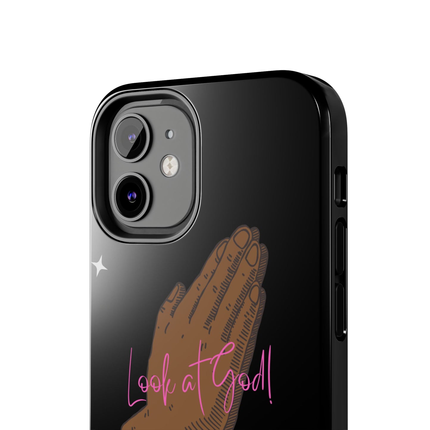Phone Cases - 'Look at God' Praying Hands Religious Design Tough Case for iPhone