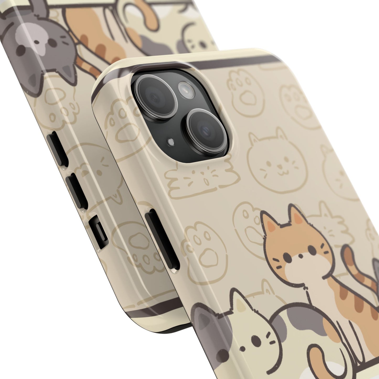 Cute Cat Tough Phone Case - Don’t Touch My Phone!